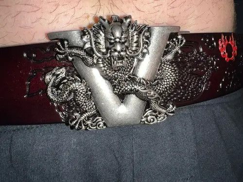 Genuine Leather Tomomi x Mirei Dragon Buckle Leather Belt Size ONE SIZE - 7 Thumbnail