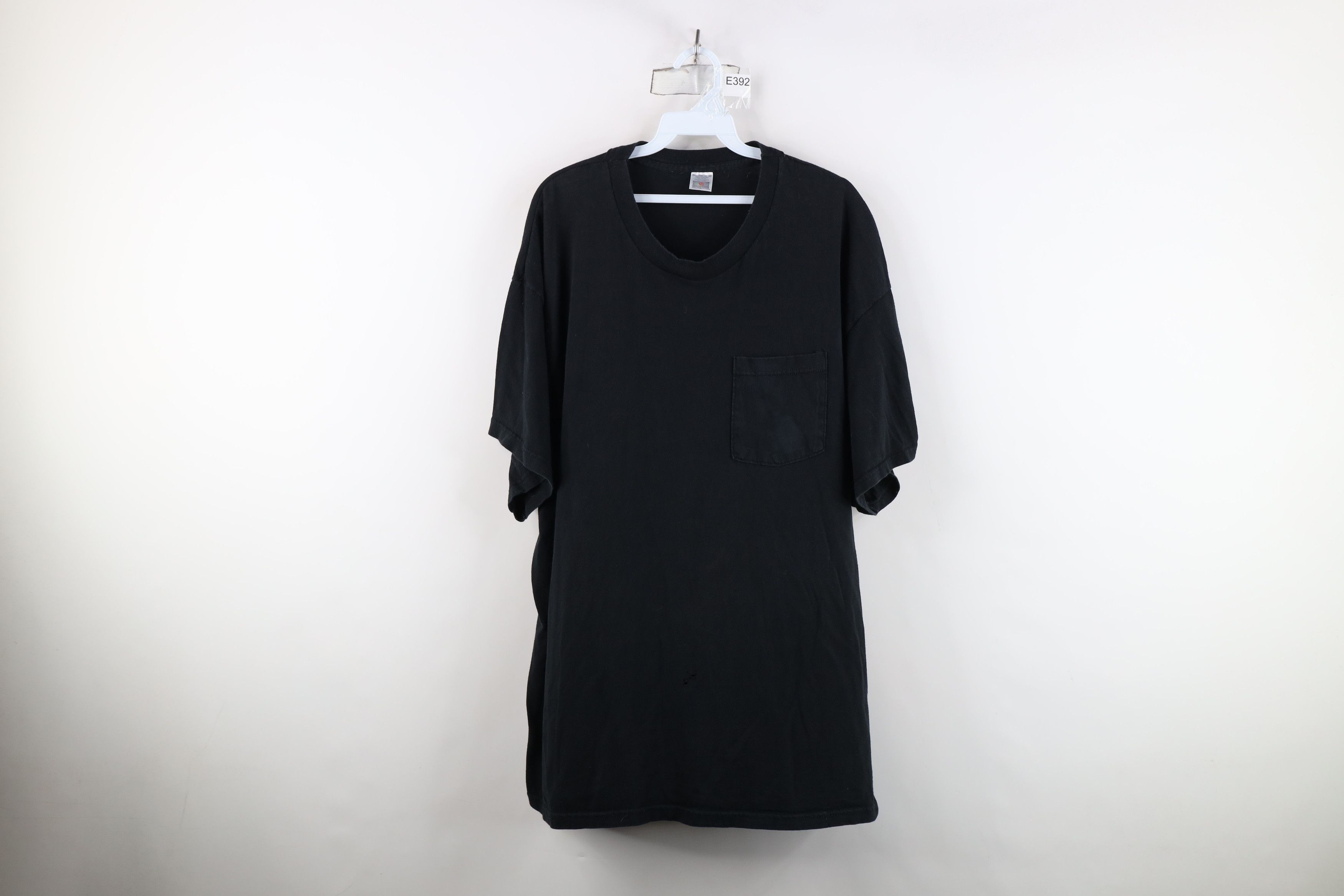 Vintage Vintage 90s Streetwear Blank Cotton Pocket T-Shirt Black Size US XXL / EU 58 / 5 - 1 Thumbnail