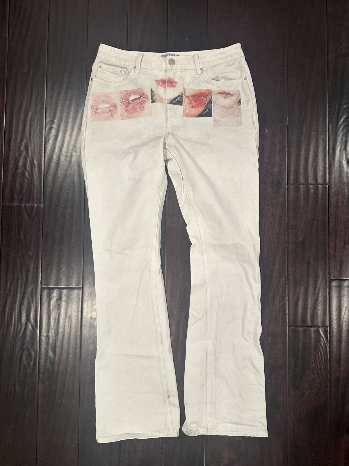 Other White flared pierced denim Size US 32 / EU 48 - 1 Thumbnail