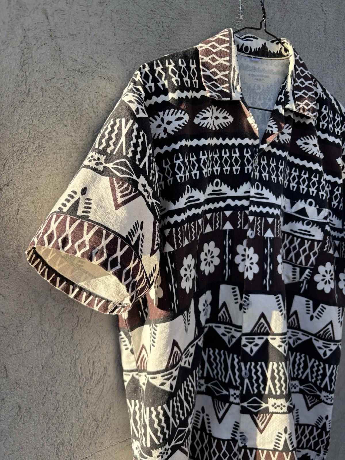 Designer × Vintage Vintage 1960s Polynesian Barkcloth Hawaiian Button Up Shirt Size US L / EU 52-54 / 3 - 2 Thumbnail