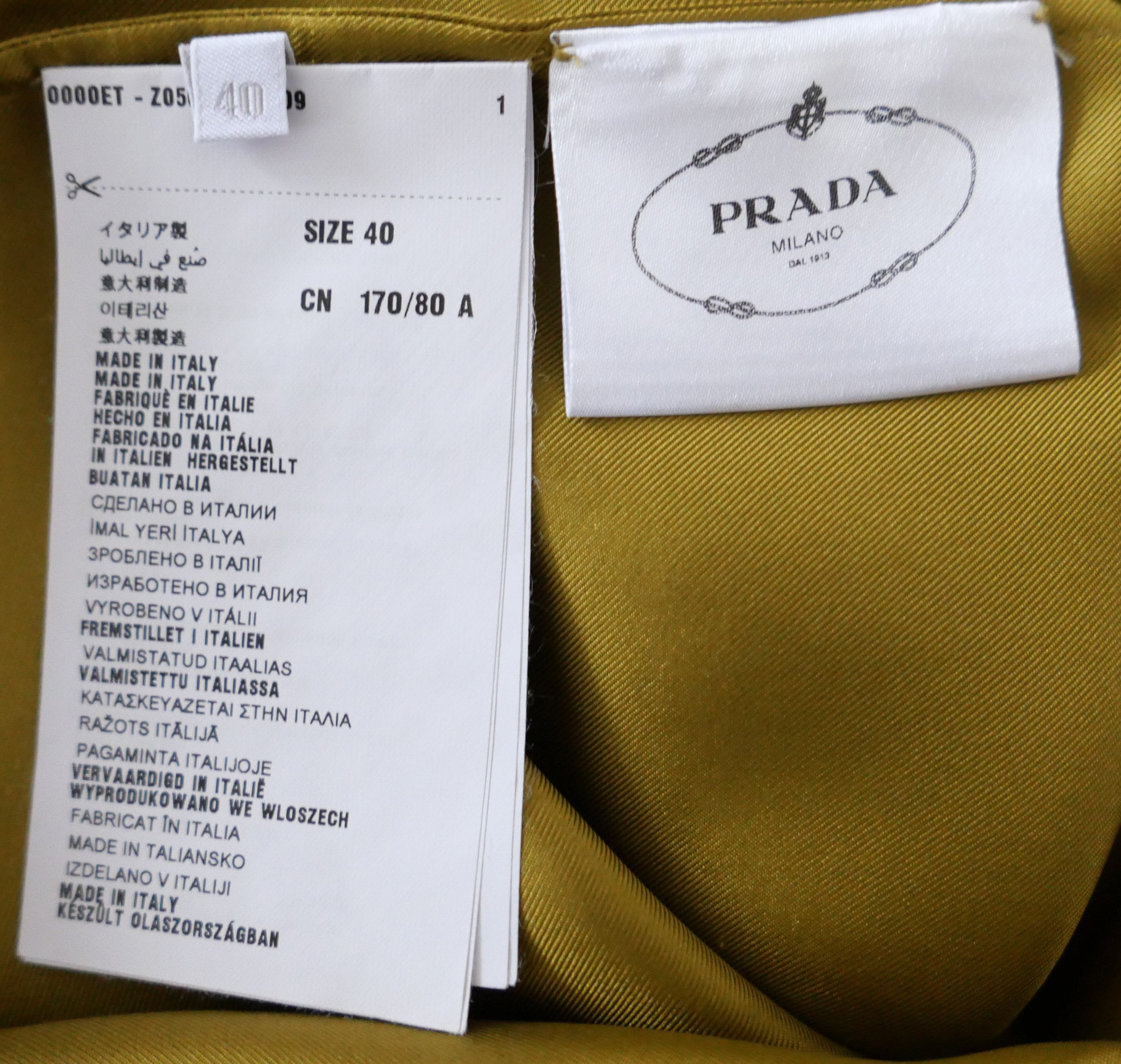 Prada Prada Fall 2015 Chartreuse Green Silk Shirt Size S / US 4 / IT 40 - 7 Thumbnail