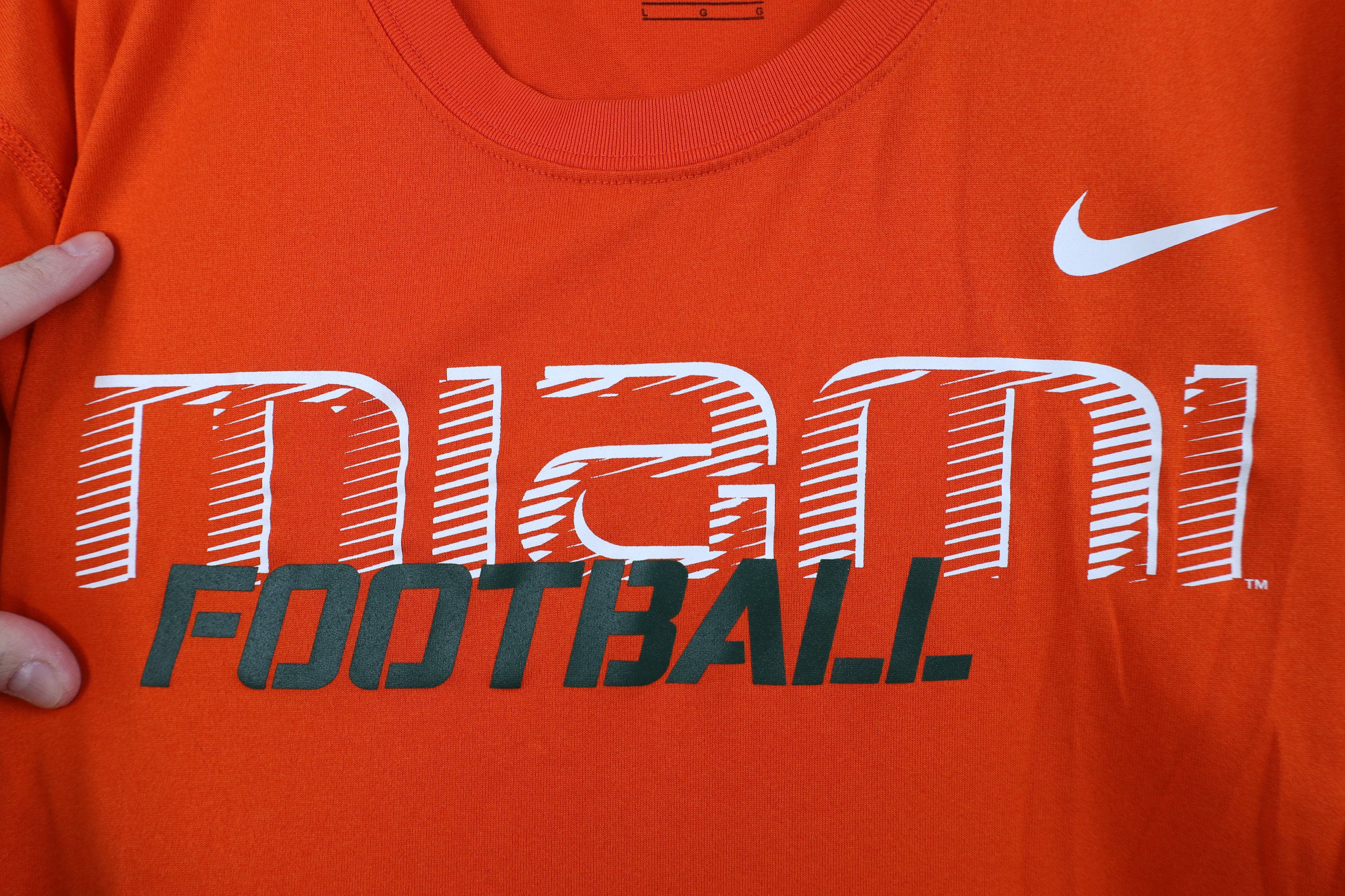 Nike Nike University of Miami Football Short Sleeve T-Shirt Size US L / EU 52-54 / 3 - 4 Thumbnail