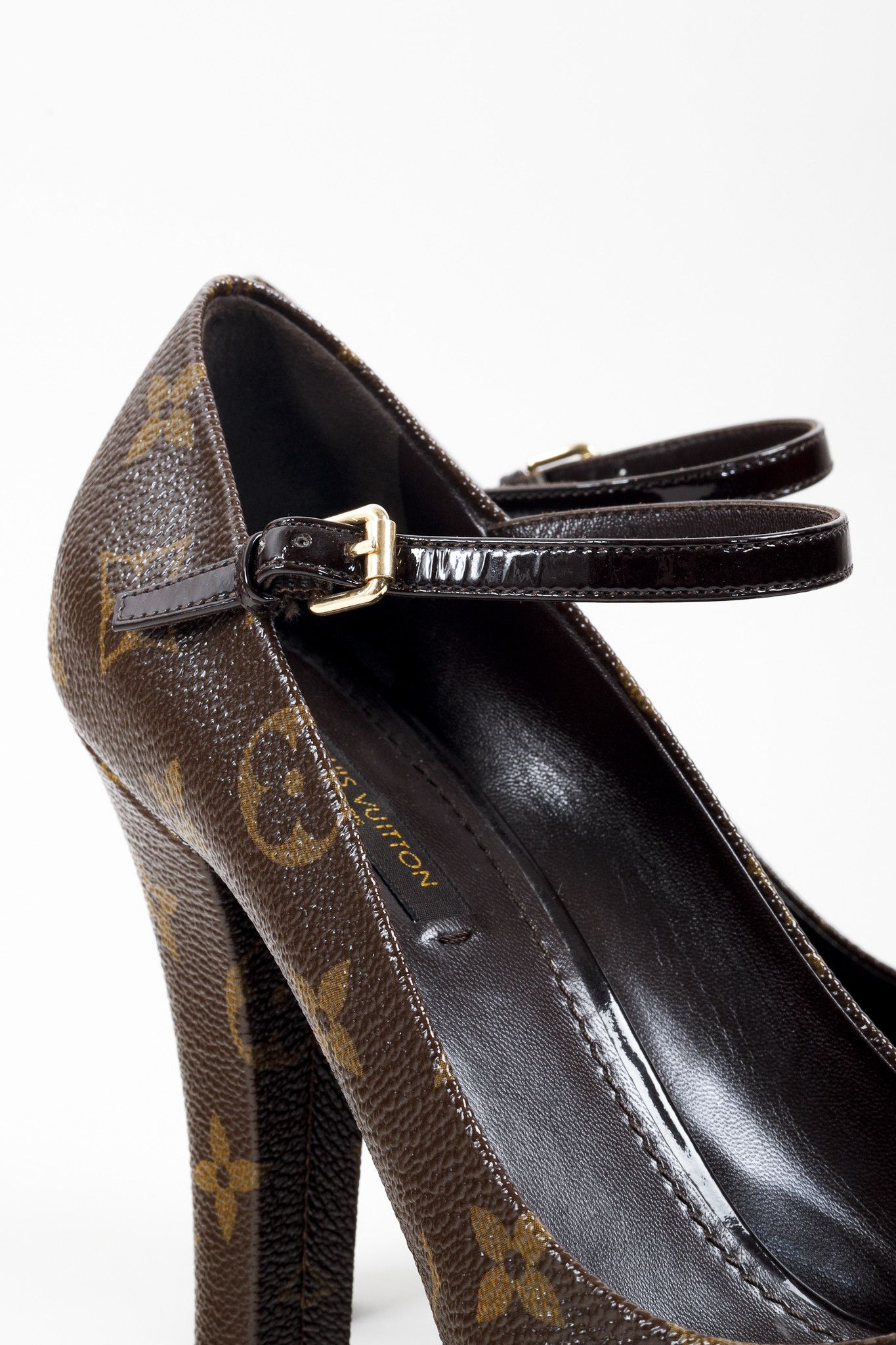 Louis Vuitton Louis Vuitton Brown Monogram Canvas Peep Toe Mary Jane Pumps Size US 6 / IT 36 - 8 Thumbnail
