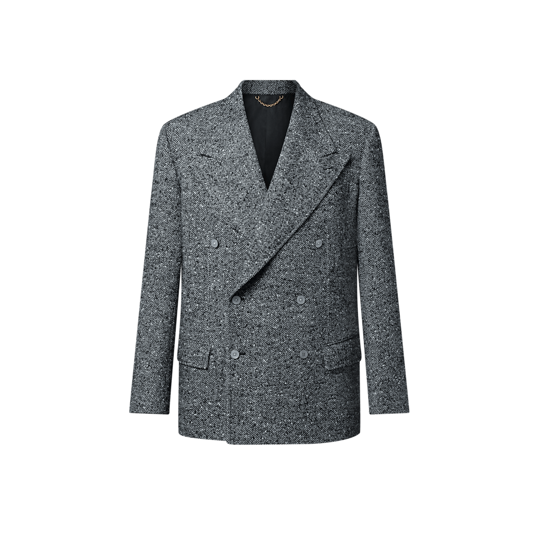 Louis Vuitton Double-Breasted Tweed Jacket Size 52R - 1 Thumbnail