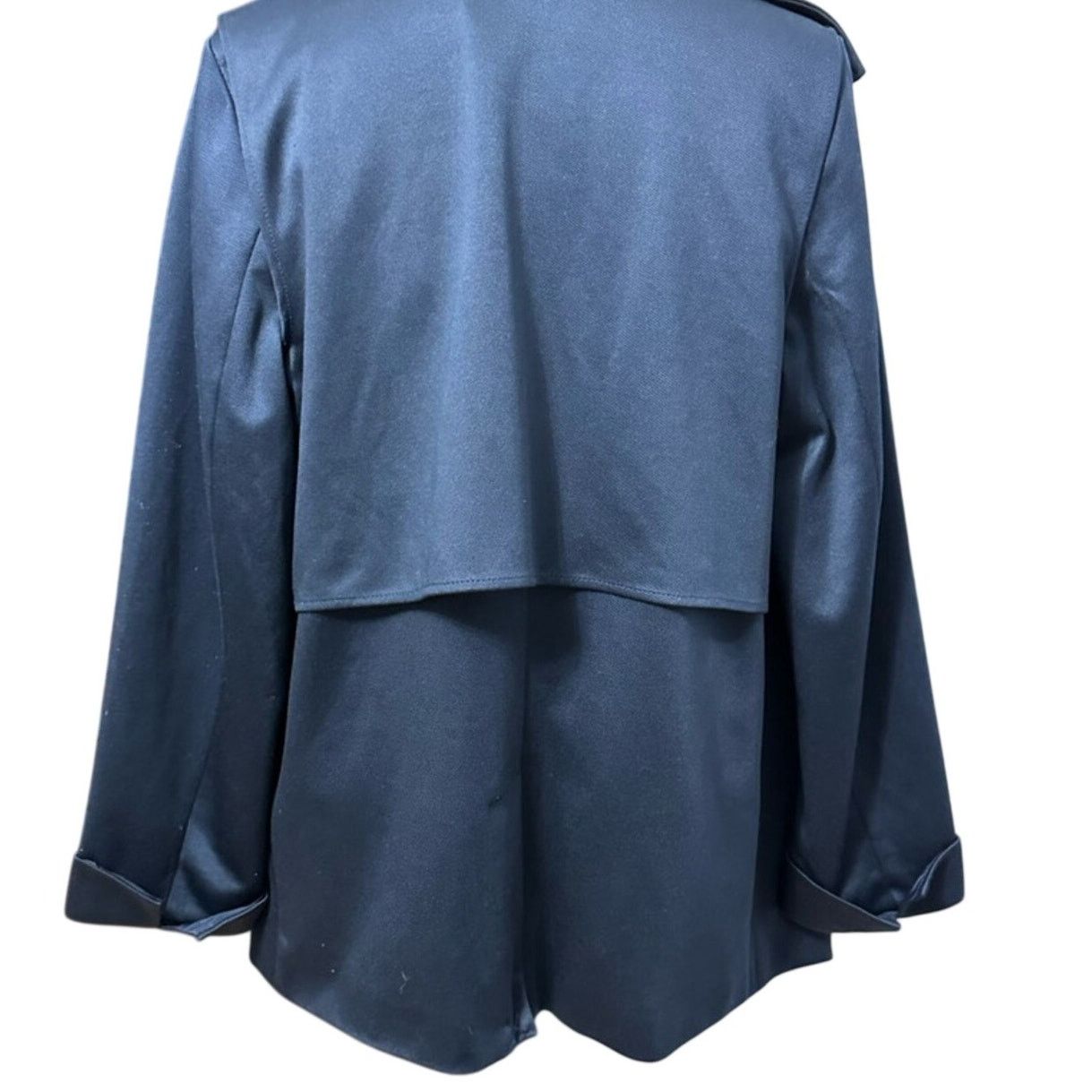 Adrianna Papell Adrianna Papell Women's Open Front Trench Jacket Blue M NWT Size M / US 6-8 / IT 42-44 - 7 Thumbnail