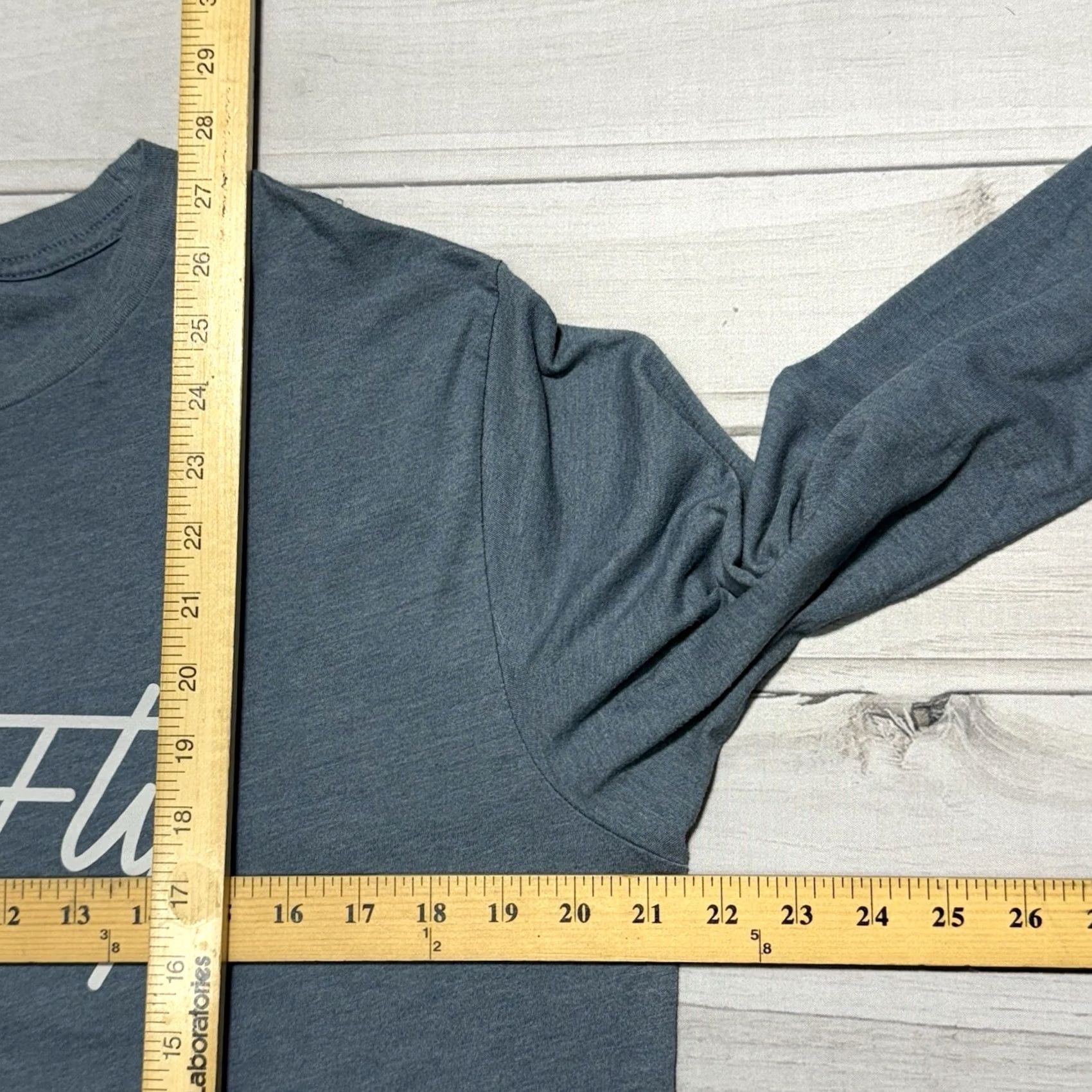Vintage Free Fly Shirt Womens XL Blue Script Lightweight Long Sleeve Cotton Blend T-Shirt Size XL / US 12-14 / IT 48-50 - 6 Thumbnail
