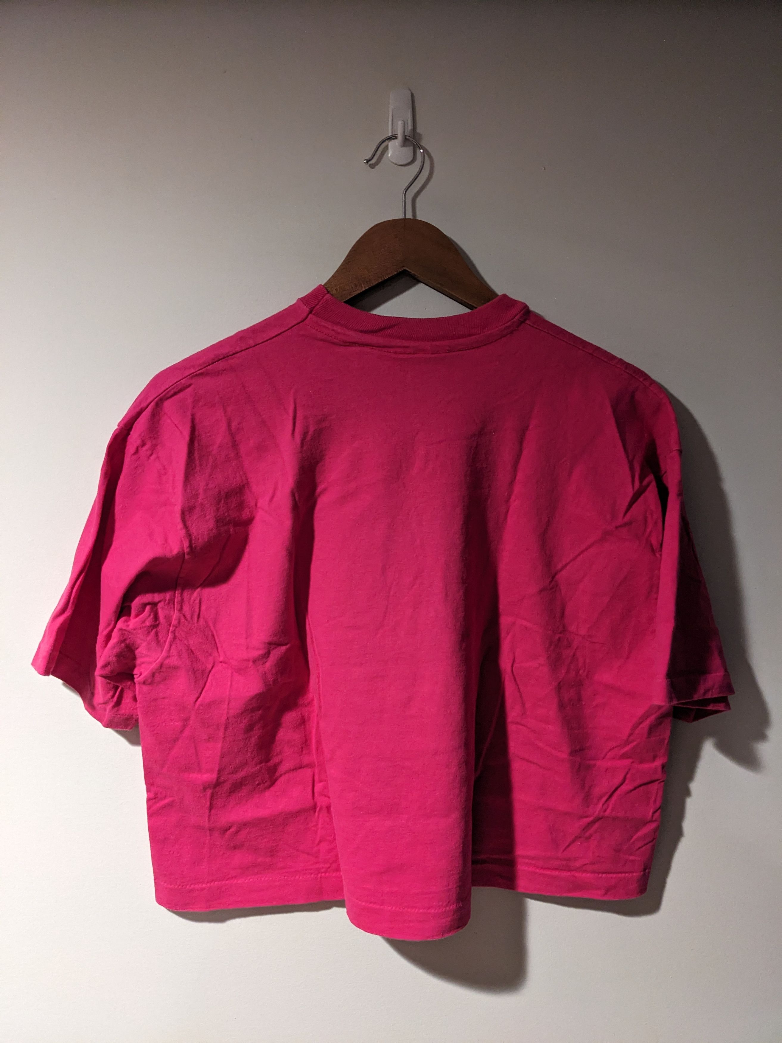 Vintage Vintage 90s University of Paris Pink Large Cropped T-Shirt Size L / US 10 / IT 46 - 5 Thumbnail
