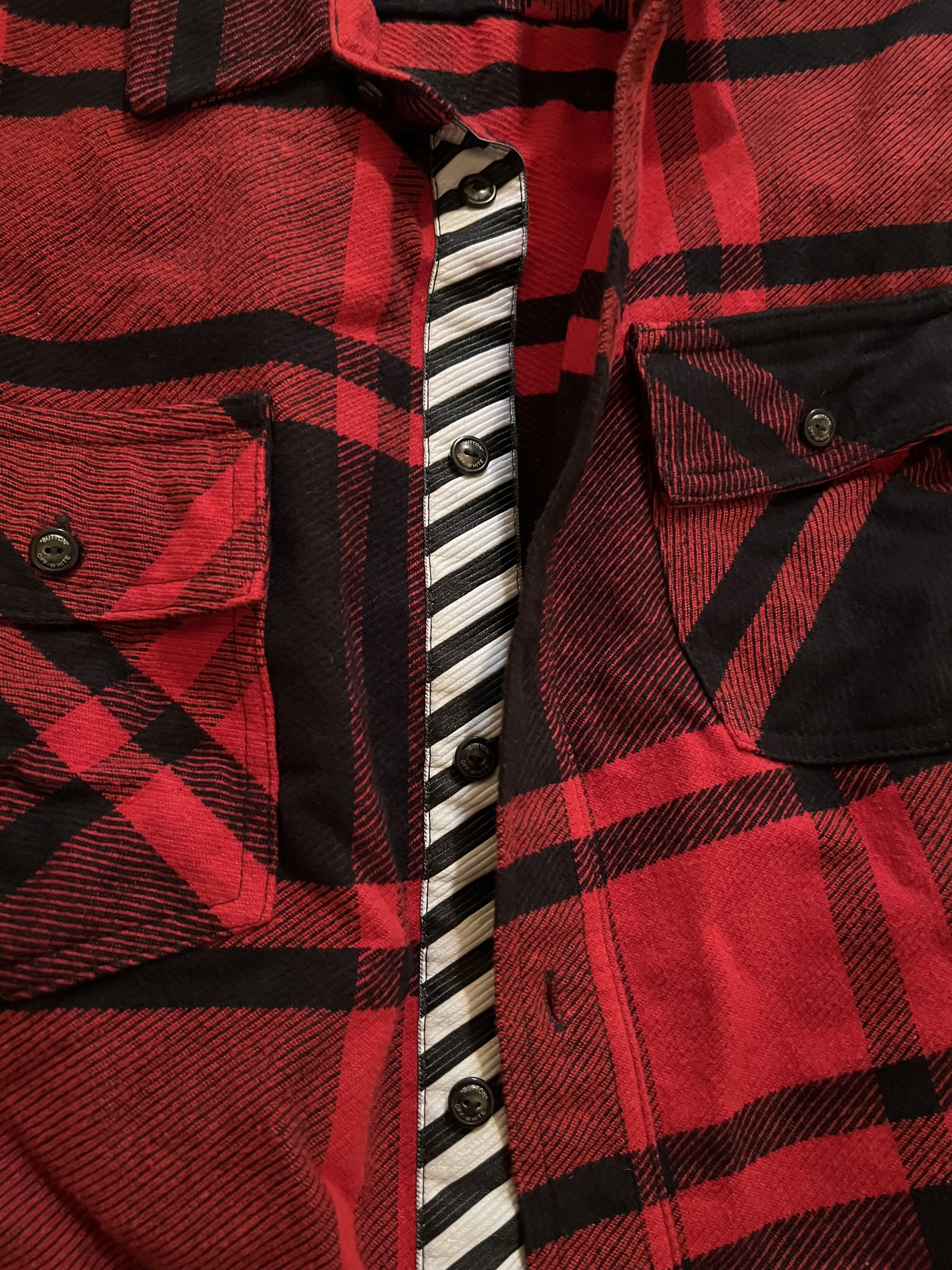 Off-White Off-White Red Flannel Shirt "99" Size US S / EU 44-46 / 1 - 6 Thumbnail