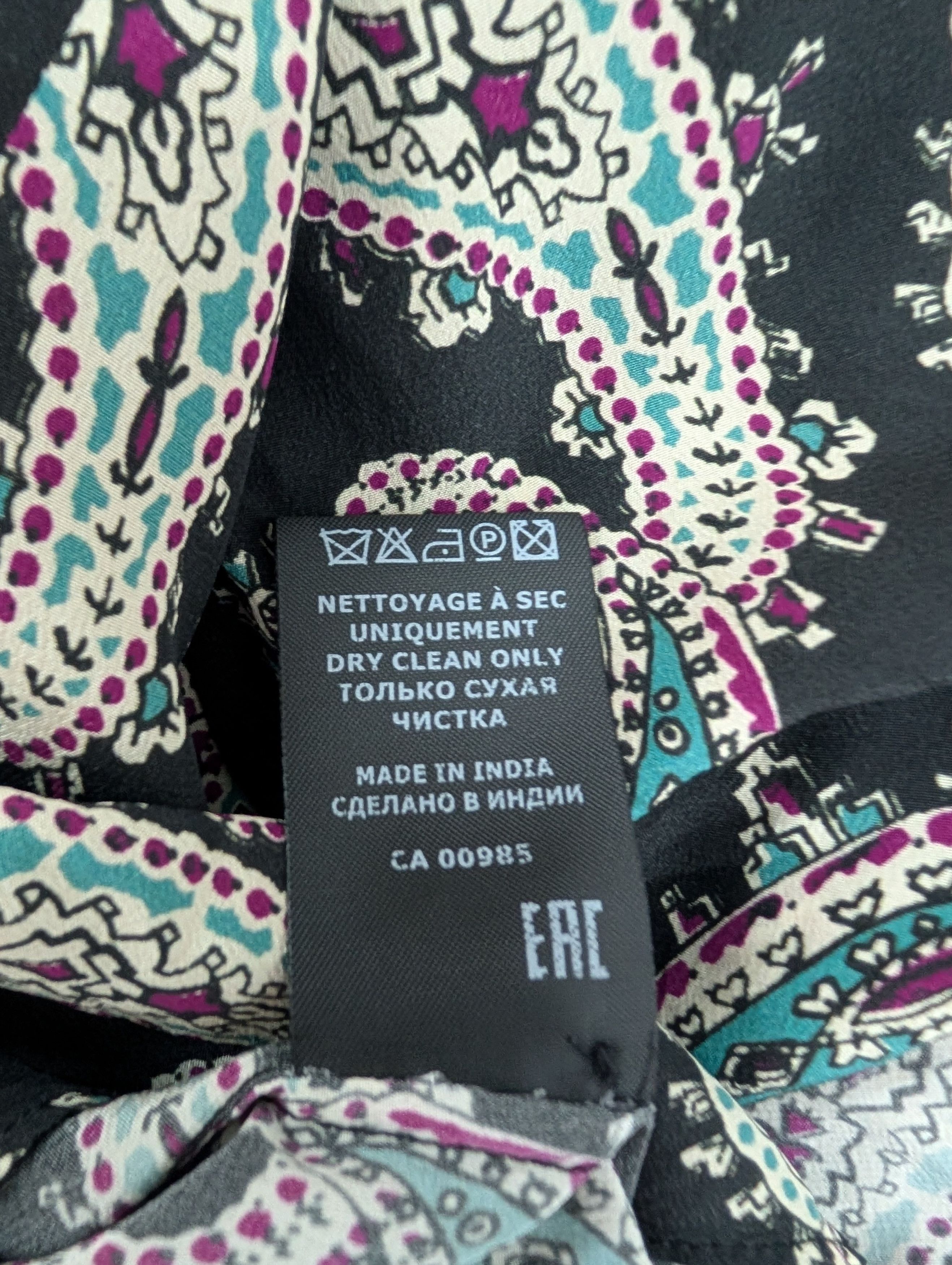 Isabel Marant Isabel Marant Black Silk Paisley Print Blouse Size XS / US 0-2 / IT 36-38 - 6 Thumbnail
