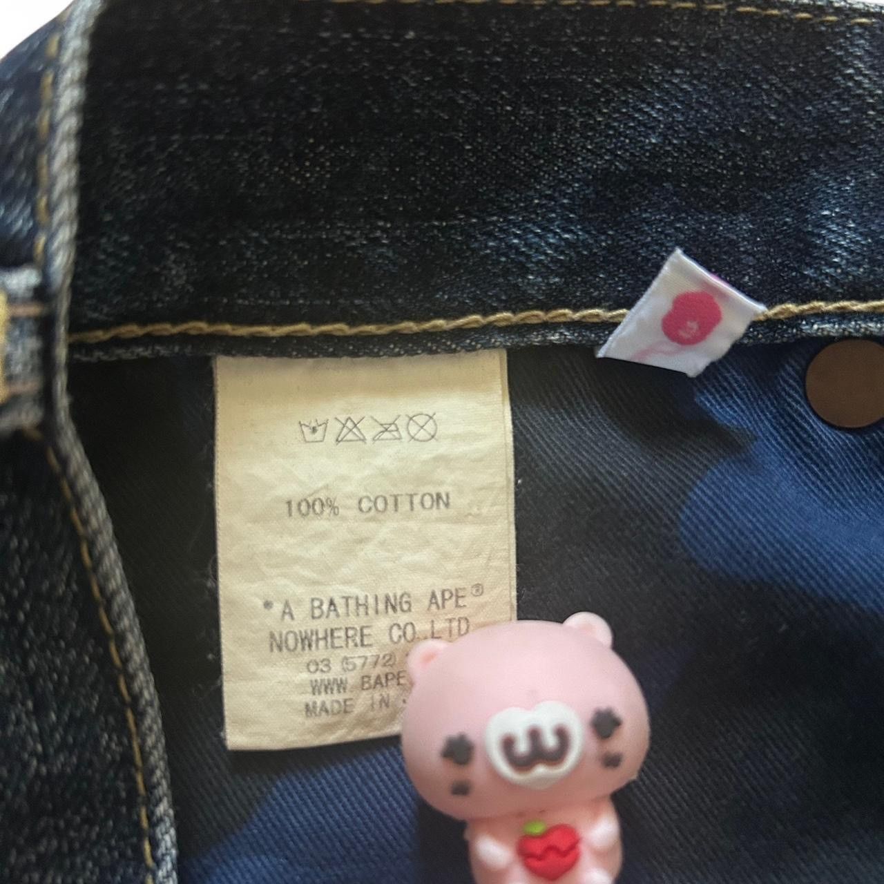 Bape × Vintage Bape Dark Wash Bapehead Denim Skirt Size 29" - 6 Thumbnail