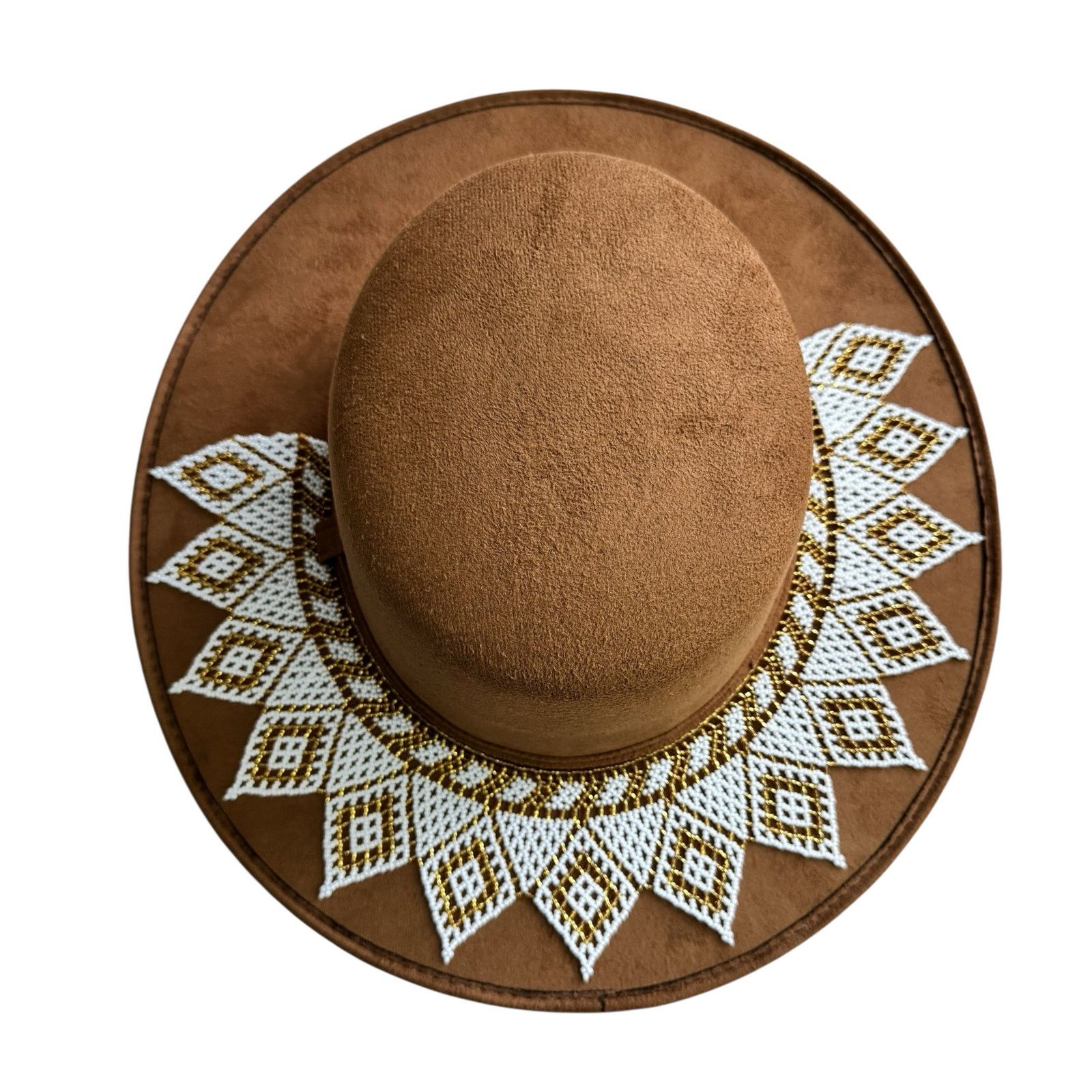 Other Amada Artisans Handmade Boho Western Beaded Wide Brim Hat Size ONE SIZE - 1 Thumbnail