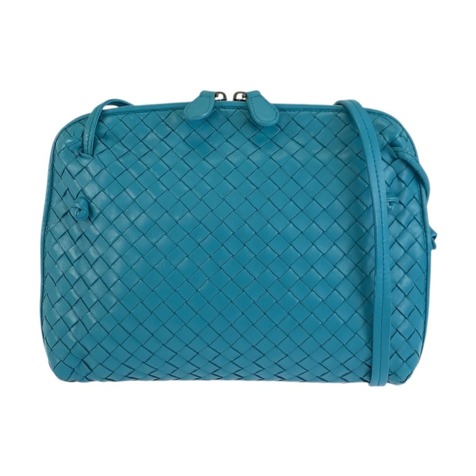 Bottega Veneta BOTTEGA VENETA Intrecciato Nodini Turquoise Blue Leather Shoulder Bag/Pouch for Women (B00378532Y) Size ONE SIZE - 1 Thumbnail