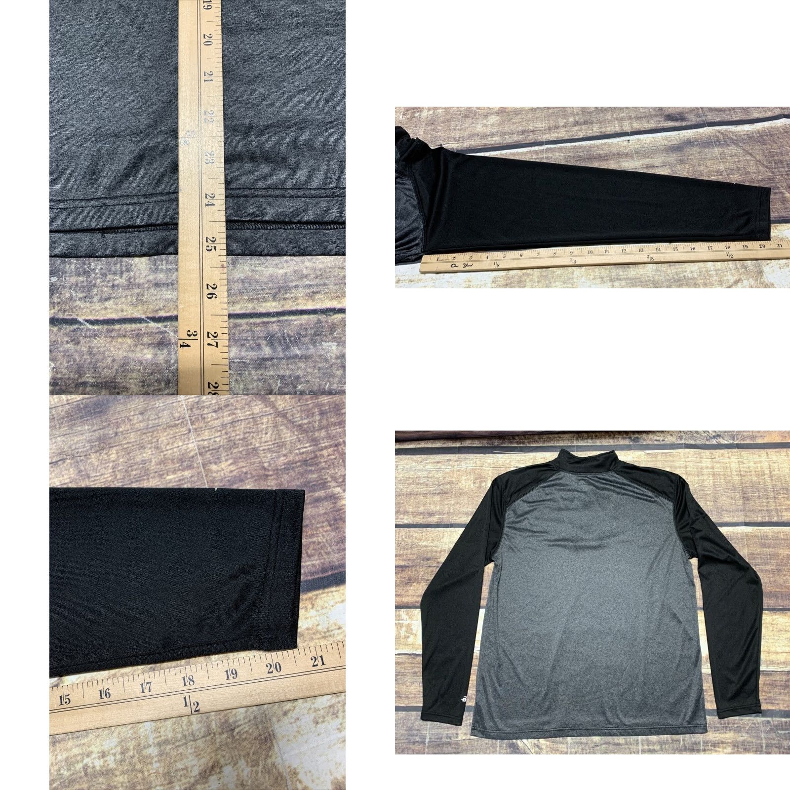 Vintage Badger Sport 1/4 Zip Pullover Shirt Mens Large Black Gray Active Lightweight Casual Sportswear Size US L / EU 52-54 / 3 - 8 Thumbnail