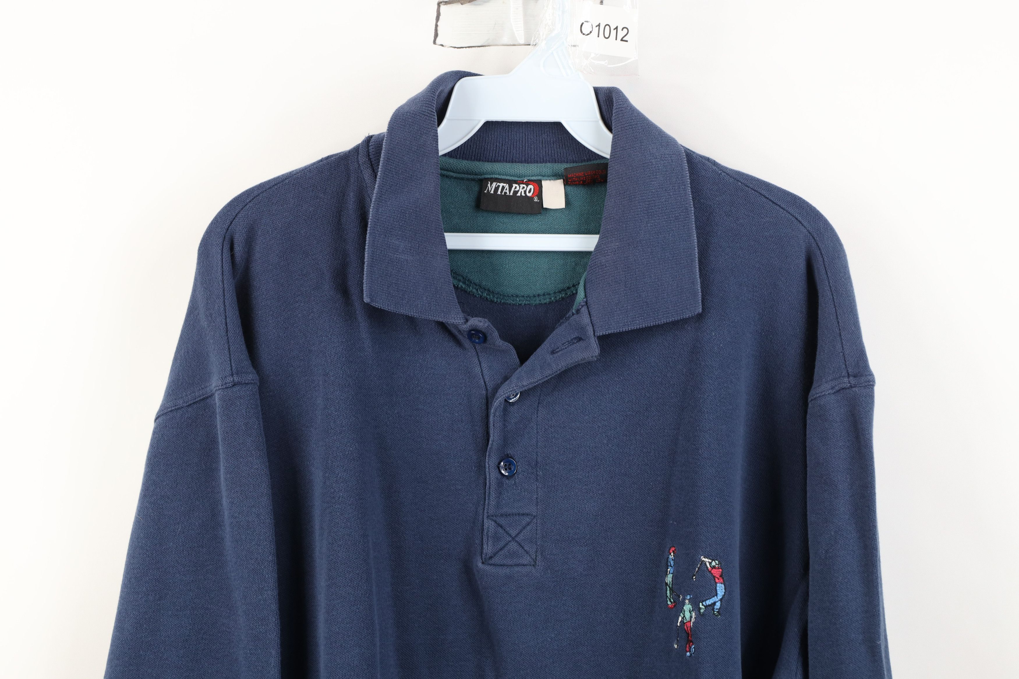 Vintage Vintage 90s Streetwear Long Sleeve Rugby Polo Shirt Blue Size US XL / EU 56 / 4 - 2 Thumbnail