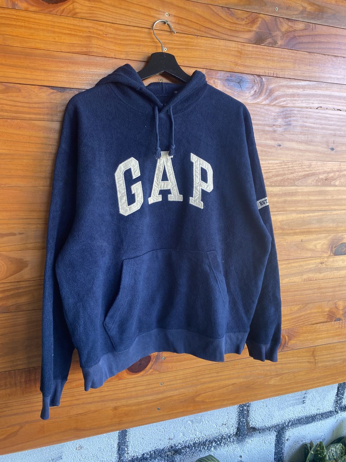Gap Vintage GAP Navy Blue Pullover Hoodie Fleece Kangaroo Pocket Size US S / EU 44-46 / 1 - 5 Thumbnail