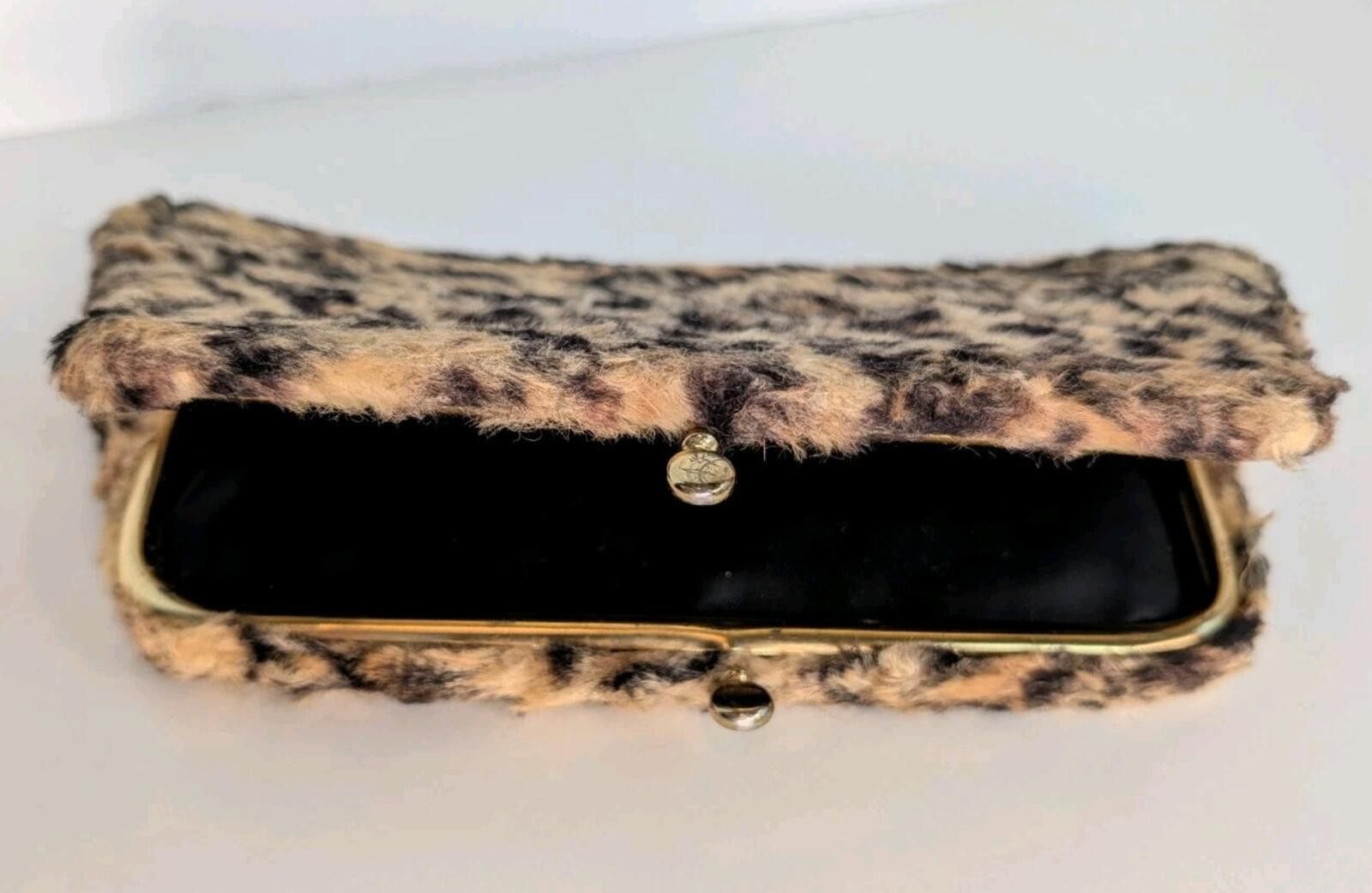 Grayers Vintage Garay Faux Fur Leopard Print Clutch Purse 60/70s USA Size ONE SIZE - 3 Thumbnail