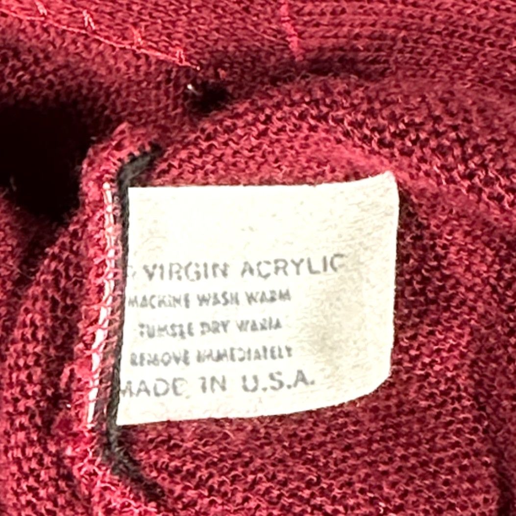Vintage VINTAGE Campus Cardigan Sweater Adult LARGE Red Pockets Ribbed Banded Grunge 70s Size US L / EU 52-54 / 3 - 7 Thumbnail