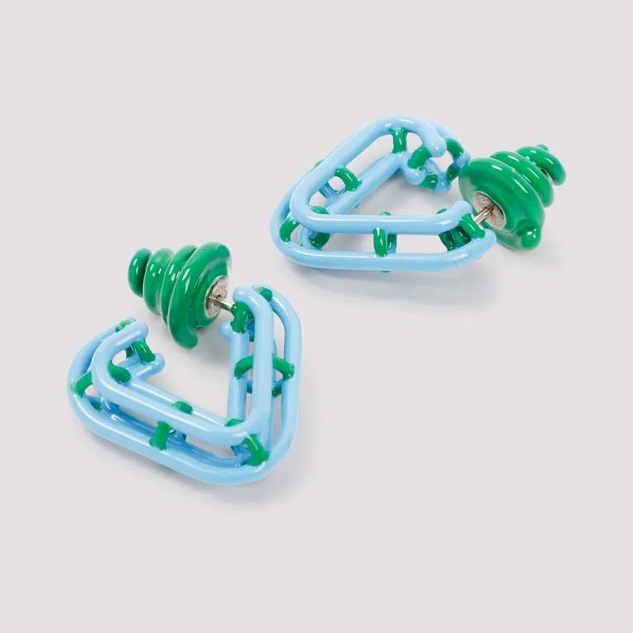 Bottega Veneta o1n1vont1124 Size: OS / Outline Earring in Blue/Green Size ONE SIZE - 3 Thumbnail