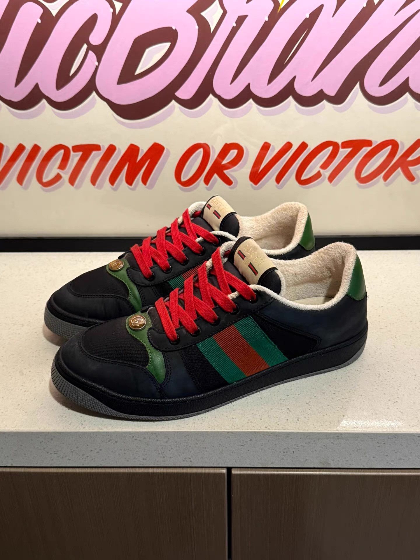 Gucci GUCCI Screener GG Enamel Suede Sneakers Ｑ20 Size US 8 / EU 41 - 1 Thumbnail