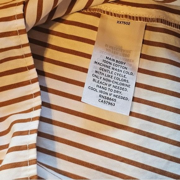 Nordstrom NORDSTROM Oversized Cap Sleeve Brown Stripe Blouse Size Smal Size S / US 4 / IT 40 - 3 Thumbnail