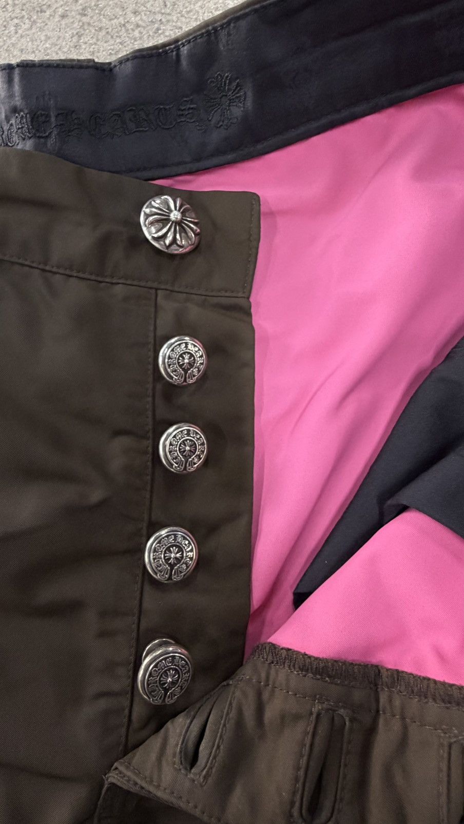 Chrome Hearts Chrome Hearts Brown Nylon and Leather Double Knee Pants Size US 32 / EU 48 - 6 Thumbnail