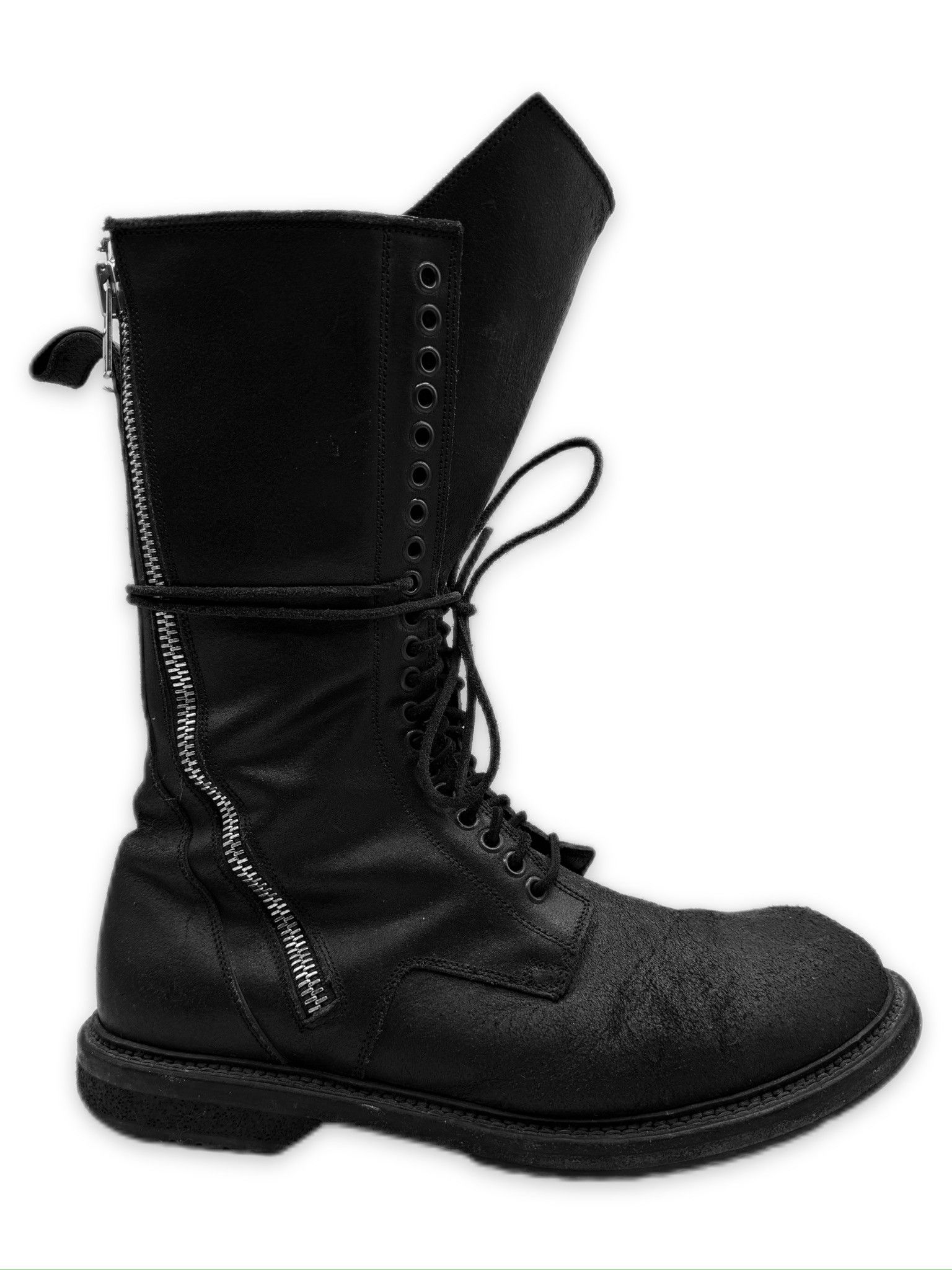 Rick Owens SS14 Rick Owens ‘Vicious’ Blistered Suede Double Zip Boots Size US 10 / EU 43 - 3 Thumbnail
