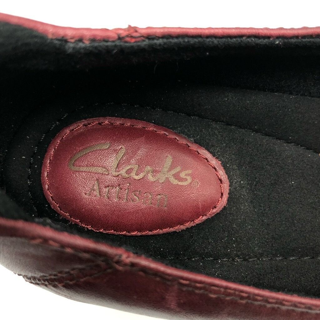 Clarks Clarks Artisan Womens Loafer Shoes Red Leather Slip On Croco Size US 7 / IT 37 - 5 Thumbnail