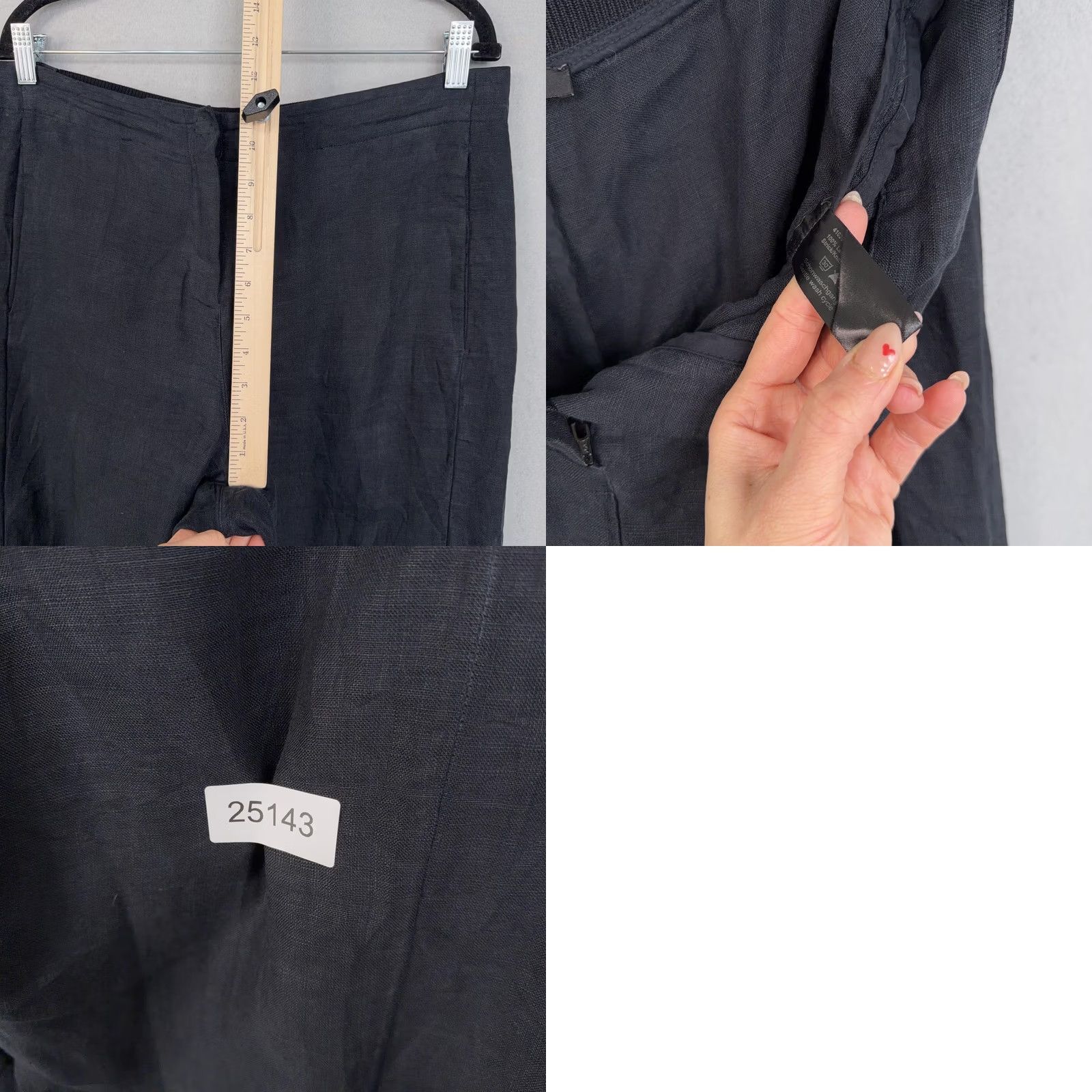 Vintage Annette Görtz Pants Womens 42 Black Linen Cargo Wide Leg Avant Garde Trousers Size 28" / US 6 / IT 42 - 10 Thumbnail