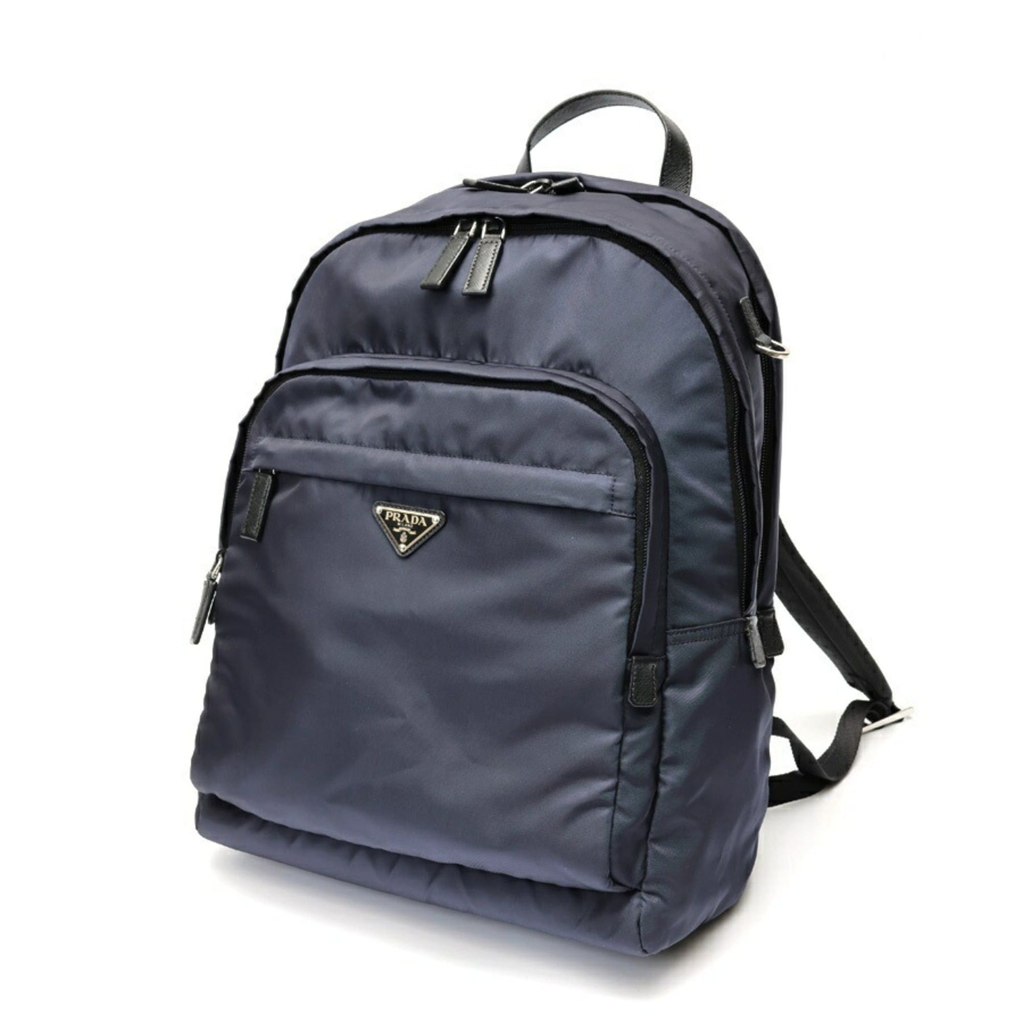 Prada Prada Nylon x Saffiano Leather Backpack 2VZ048 - Nylon, Navy Size ONE SIZE - 1 Thumbnail