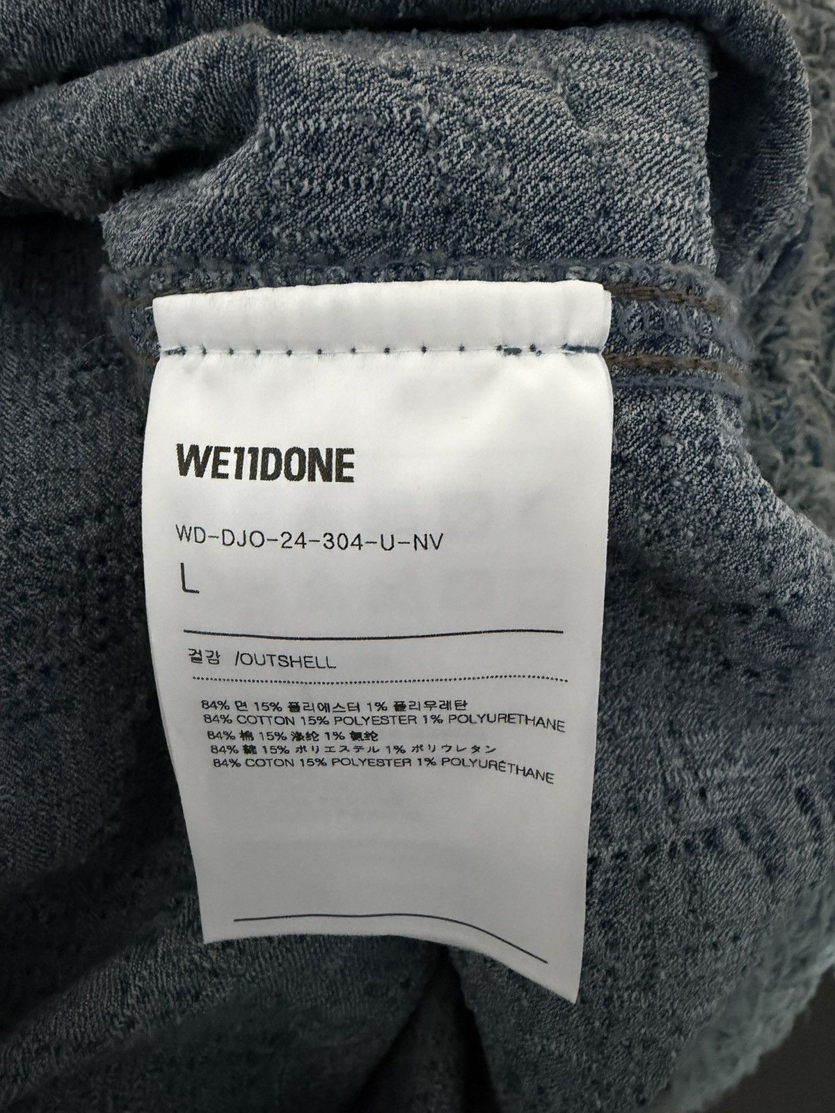 WE11DONE We11done navy twisted denim hoodie Size US L / EU 52-54 / 3 - 4 Thumbnail