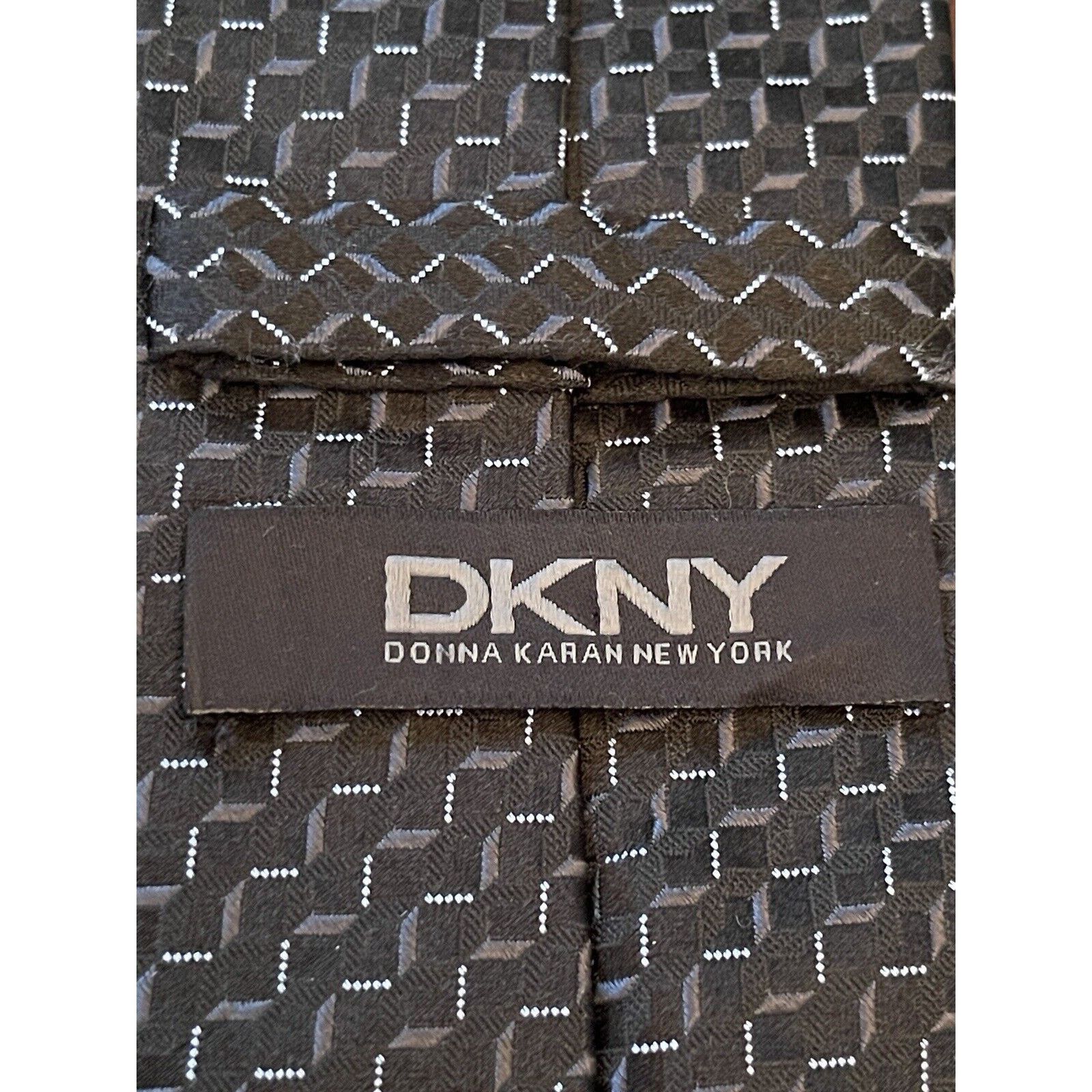 DKNY Dkny Black 100% Silk Men’s Neck Tie Made In China Size ONE SIZE - 8 Thumbnail
