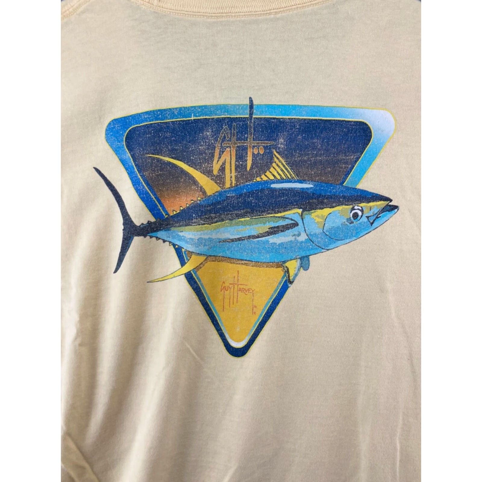 Guy Harvey Guy Harvey T Shirt Mens XL Yellow Fish Pocket Shirt Size US XL / EU 56 / 4 - 2 Thumbnail
