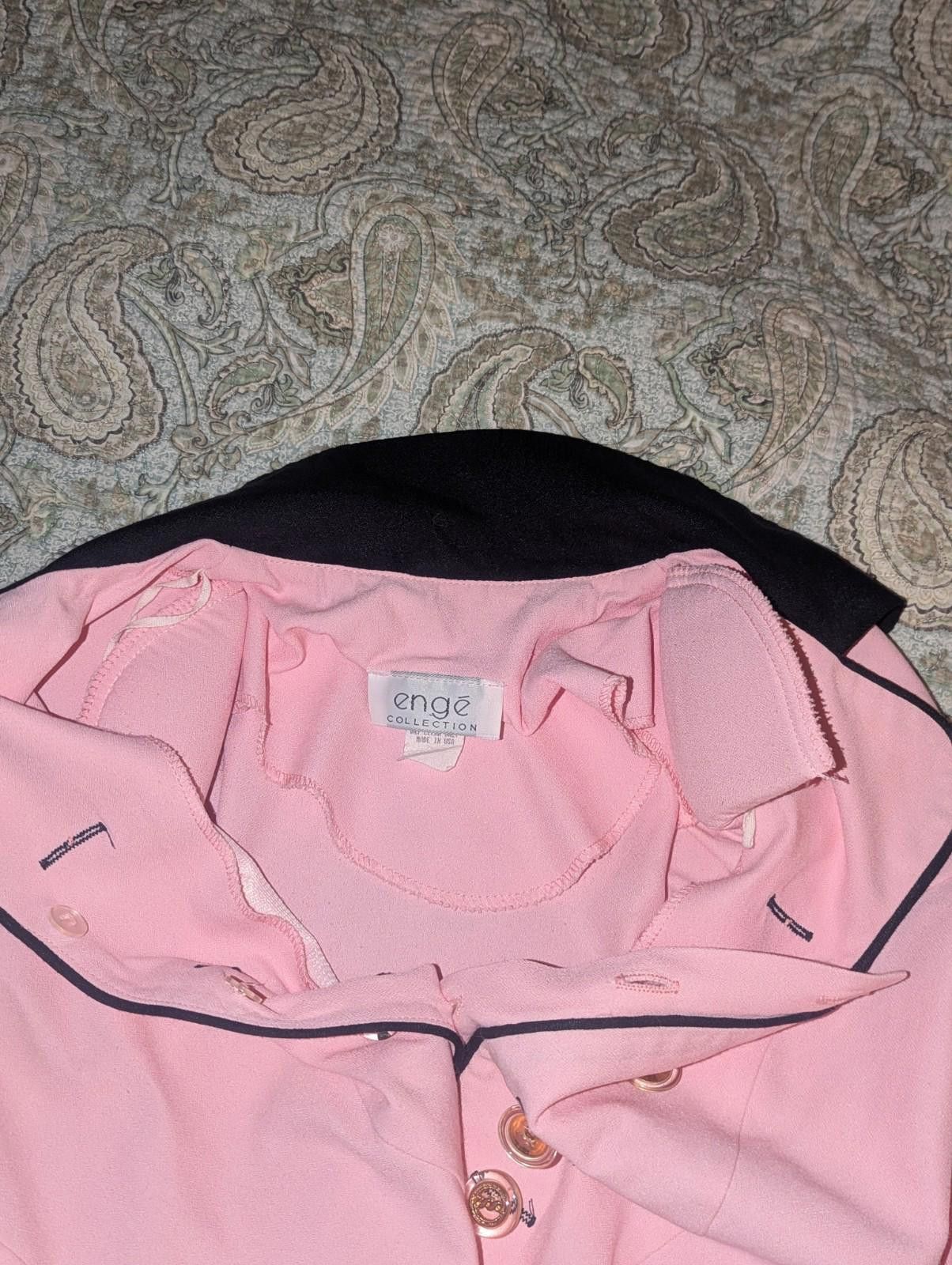 Designer VTG 80s Barbiecore Pink And Black Blazer W/ Shoulder Pads Size L / US 10 / IT 46 - 8 Thumbnail