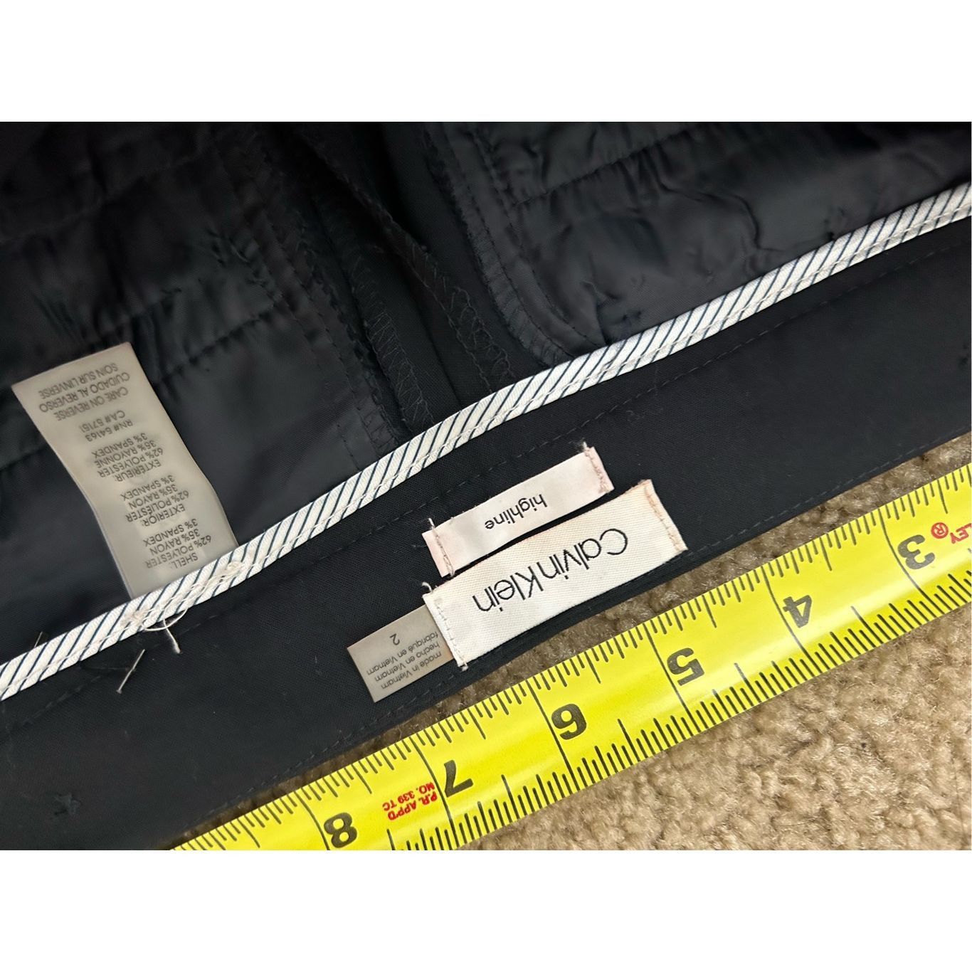 Calvin Klein Calvin Klein Highline Navy Blue Ankle-Length Dress Pants, Si Size 26" / US 2 / IT 38 - 3 Thumbnail