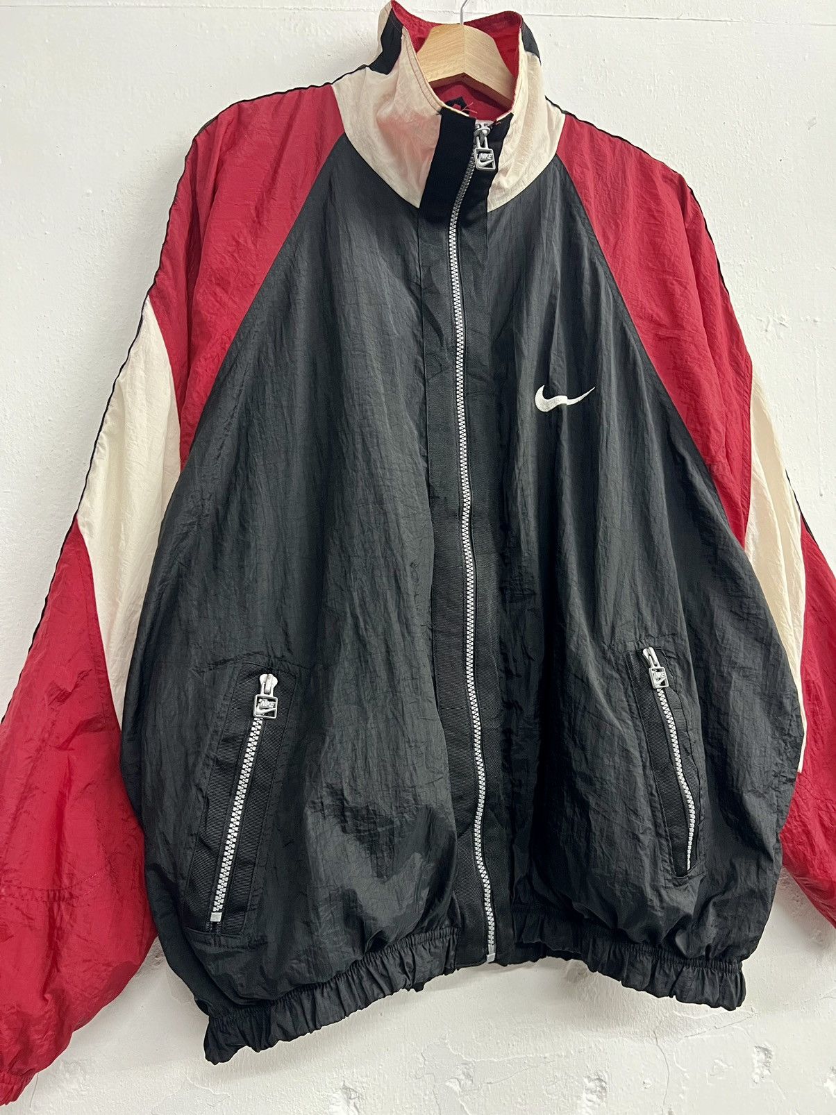 Nike × Vintage Vintage 90s Nike Windbreaker Zipper Jacket Size US XL / EU 56 / 4 - 3 Thumbnail