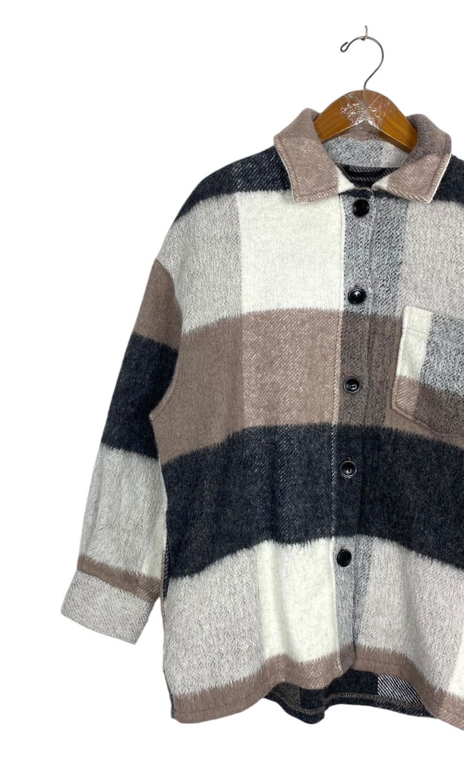 Zara Rare‼️ Zara Wool Blend Fringe Shirt Jacket Size M / US 6-8 / IT 42-44 - 2 Thumbnail