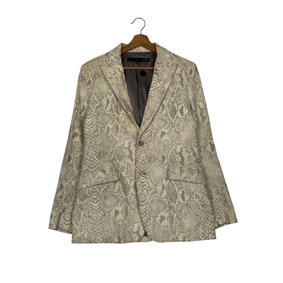Japanese Brand Schlussel Snakeskin Art Design Cotton Blazer Jacket Size US M / EU 48-50 / 2 - 1 Thumbnail
