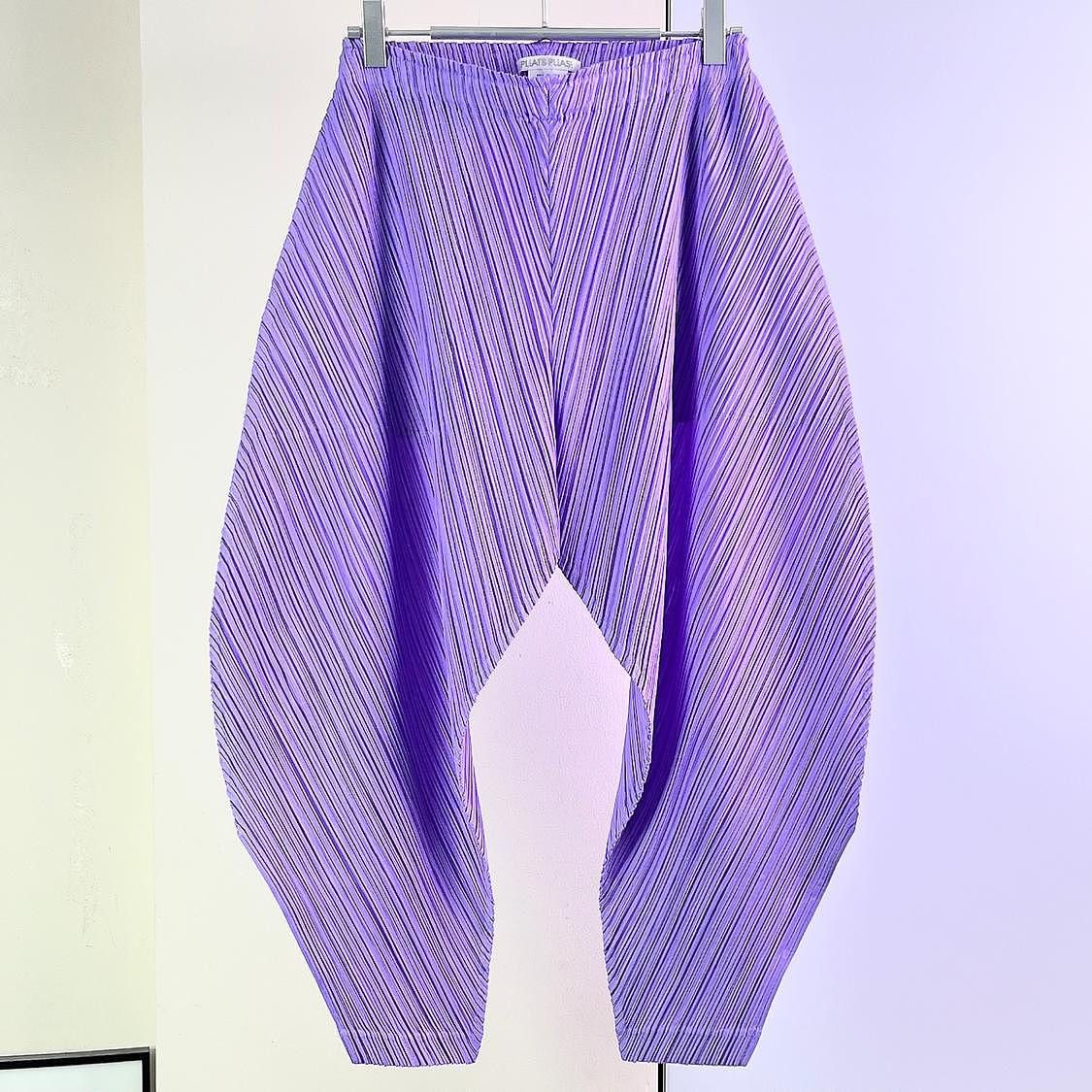 Pleats Please Issey Miyake PLEATS PLEASE ISSEY MIYAKE Purple Pleated Pants Size 2 Size 27" / US 4 / IT 40 - 1 Thumbnail
