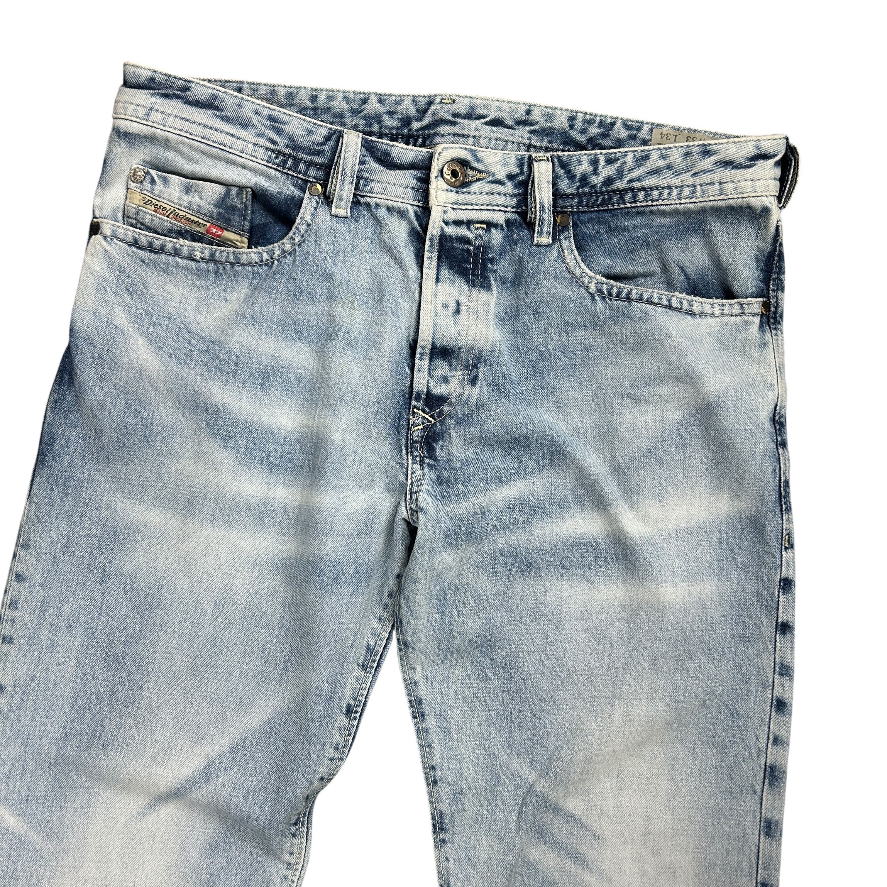 Diesel Diesel Buster Regular Slim Tapered Blue Denim Jeans W33L34 Size US 33 - 3 Thumbnail
