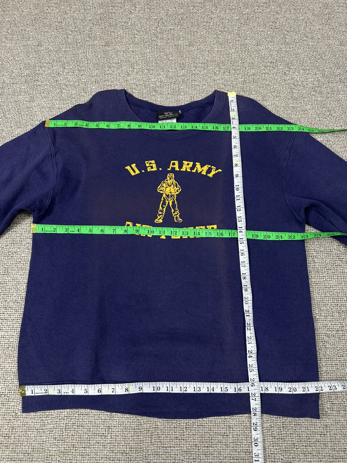 Alpha Industries Vtg Alpha Industries US Army Airforce Faded Sweatshirt Z400 Size US XL / EU 56 / 4 - 8 Thumbnail