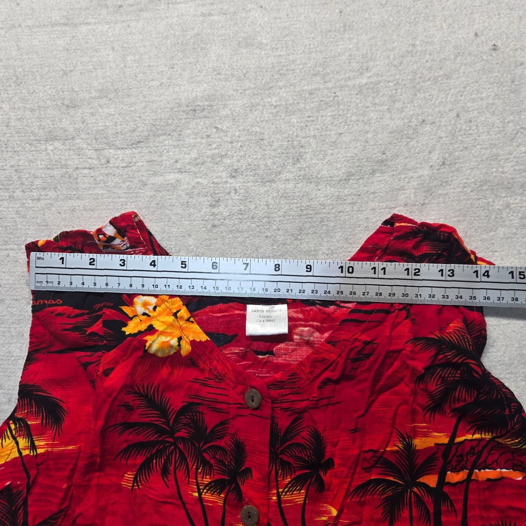 Vintage Santa Monica Shirt Red Floral Beach Button Up Tank Top Adult Women's L Large Size L / US 10 / IT 46 - 4 Thumbnail