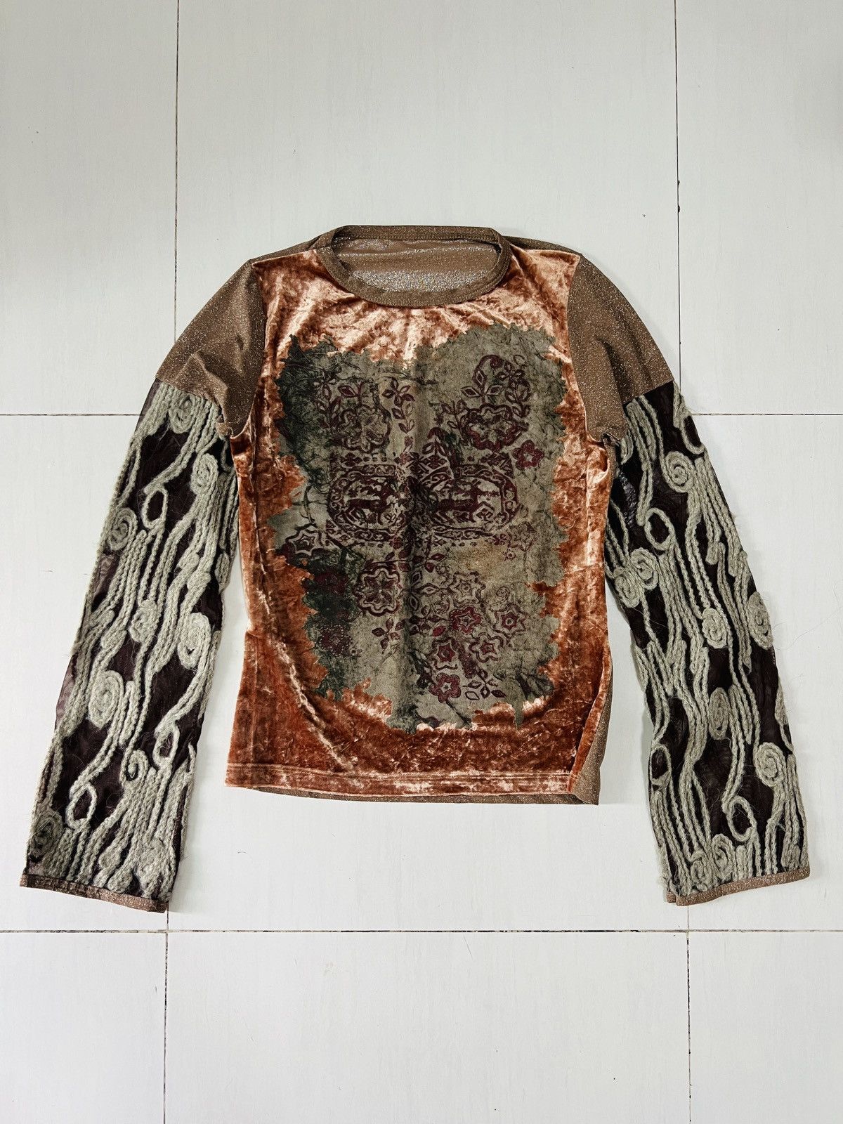 Jean Paul GAULTIER archive ニット 総柄 ラメ y2k
