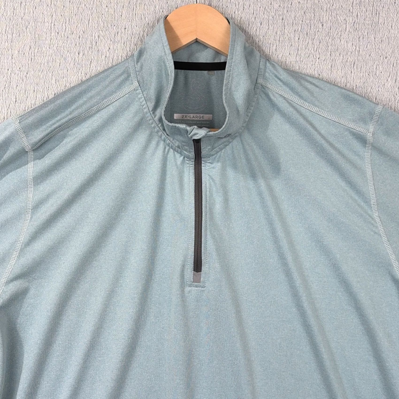 Vintage Swannies Pullover Mens 2XL Blue Green 1/4 Zip Performance Golf Shirt Long Sleeve Size US XXL / EU 58 / 5 - 2 Thumbnail