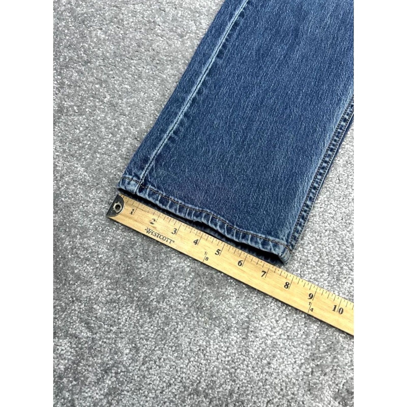 Levi's Levi's 505 Jeans Mens Regular Straight Fit Blue Denim Cotton Stretch 34x30 Inseam 30 5-Pocket Button Zip Size US 33 - 6 Thumbnail