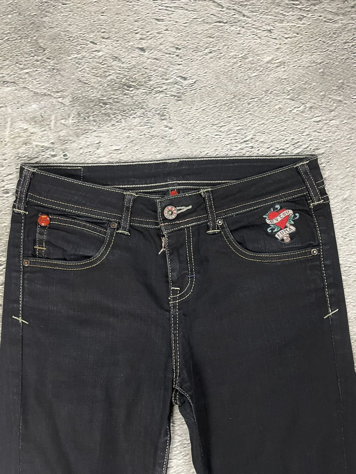 Evisu Evisu x Puma vintage black jeans seagulls Y2K Size US 28 / EU 44 - 5 Thumbnail