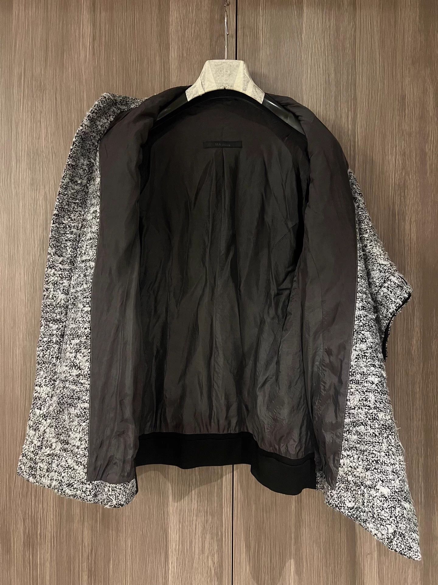 Julius MA Julius 7 Grey Wool Blend Knit Jacquard Coat Size US M / EU 48-50 / 2 - 8 Thumbnail