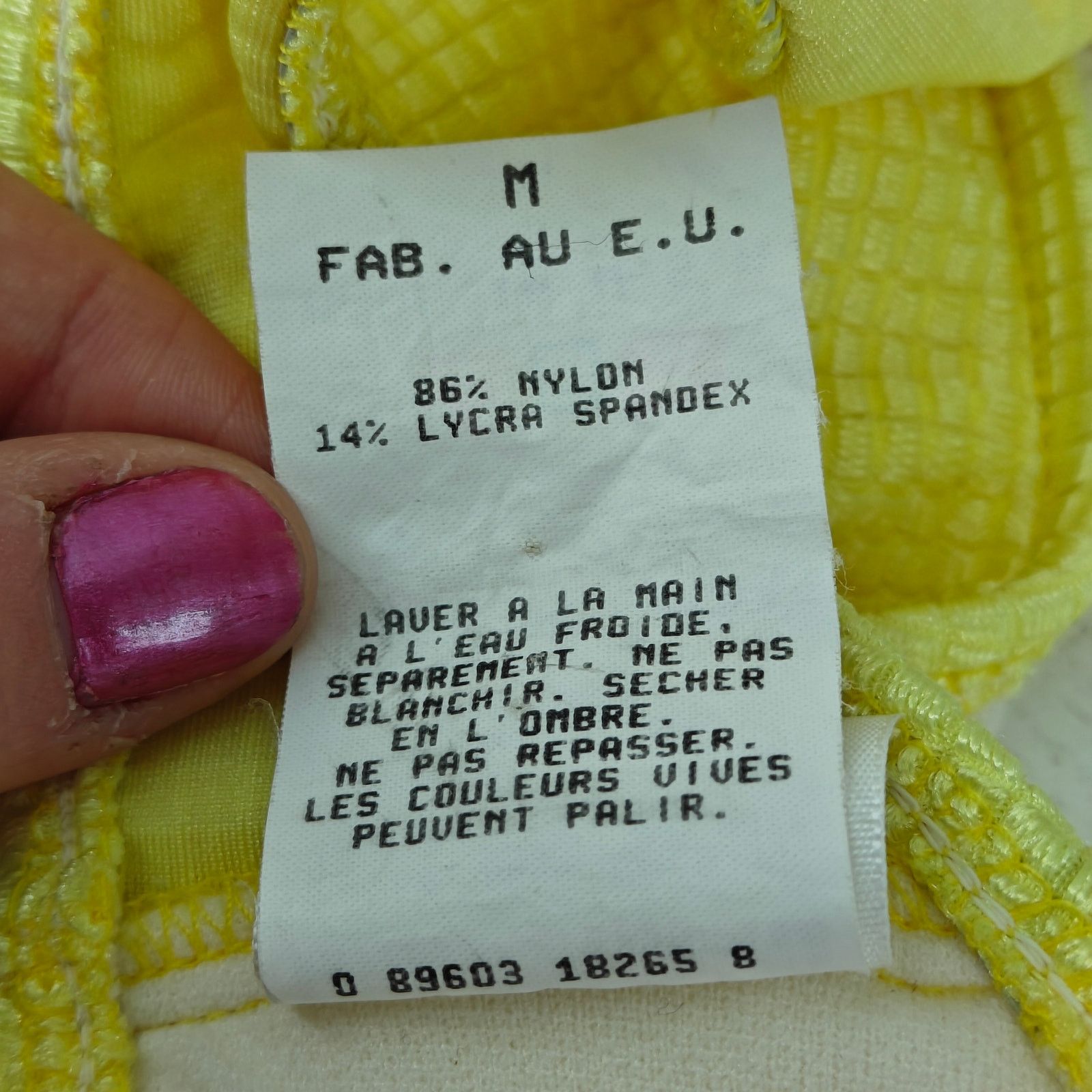 Jantzen Vintage Electric Beach Jantzen Bright Yellow Waffle Top M Size ONE SIZE - 4 Thumbnail