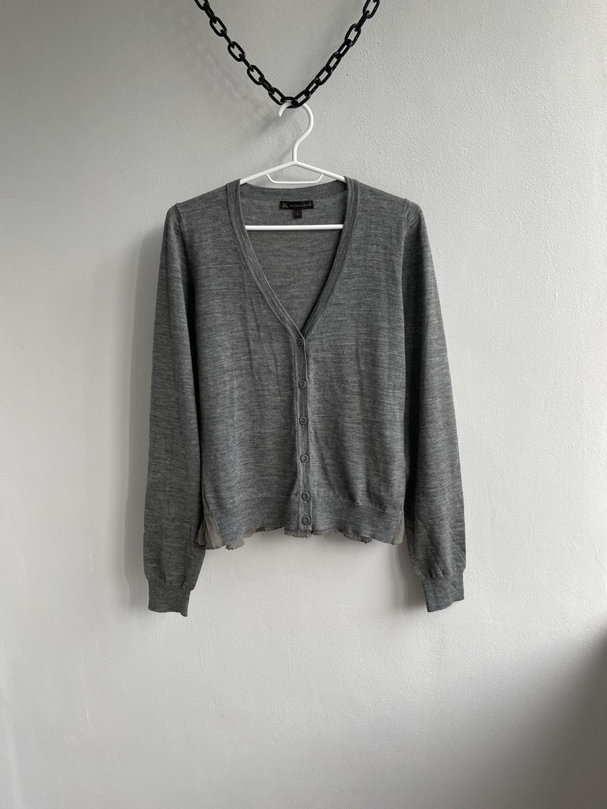 Burberry RARE Burberry Wool & Silk Brown Tags Cardigan Sweater Size M / US 6-8 / IT 42-44 - 1 Thumbnail
