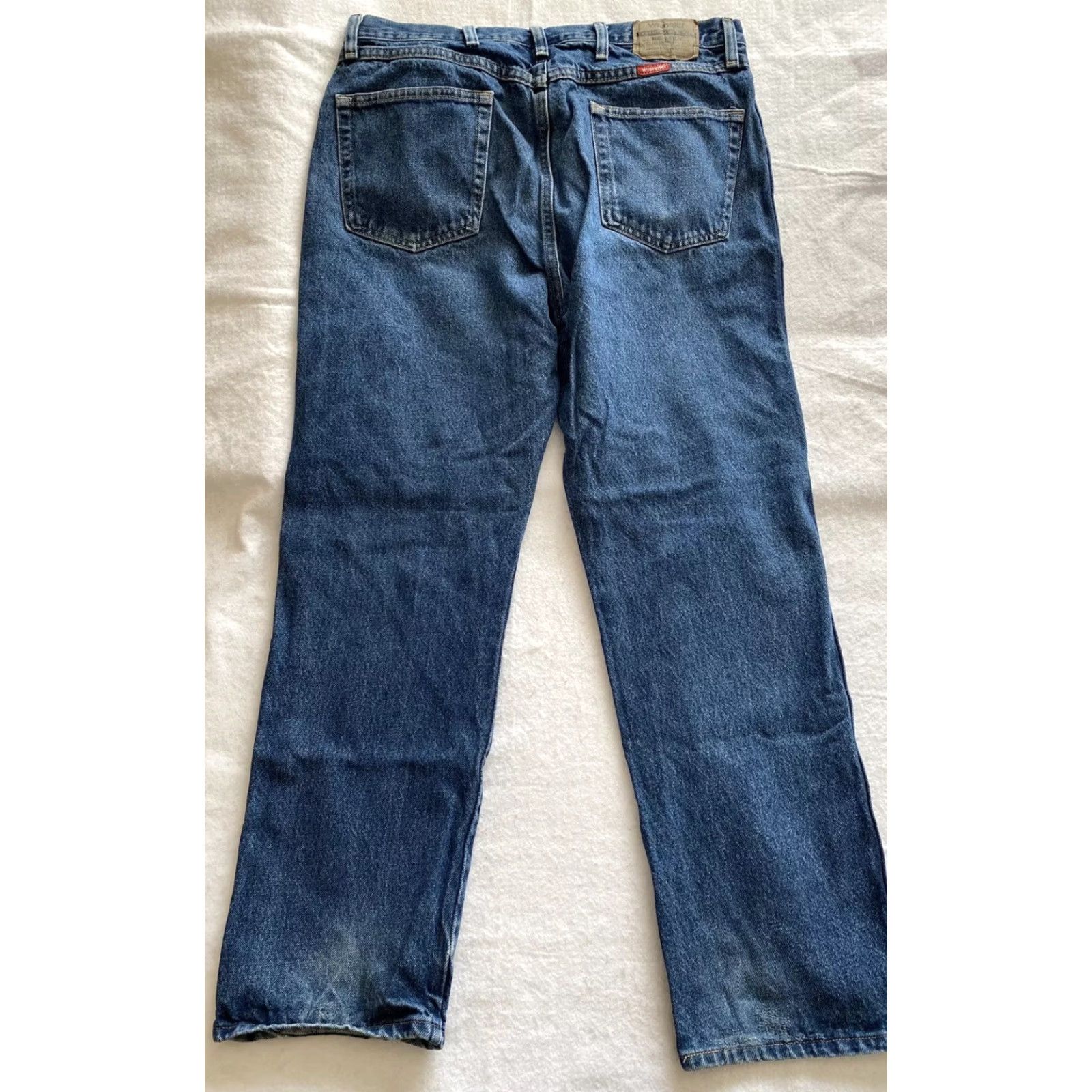 Wrangler Wrangler Jeans Mens Size 36x30 Blue Denim Regular Straight Fabric Cotton Blend Zip Button Pockets Size US 36 / EU 52 - 4 Thumbnail