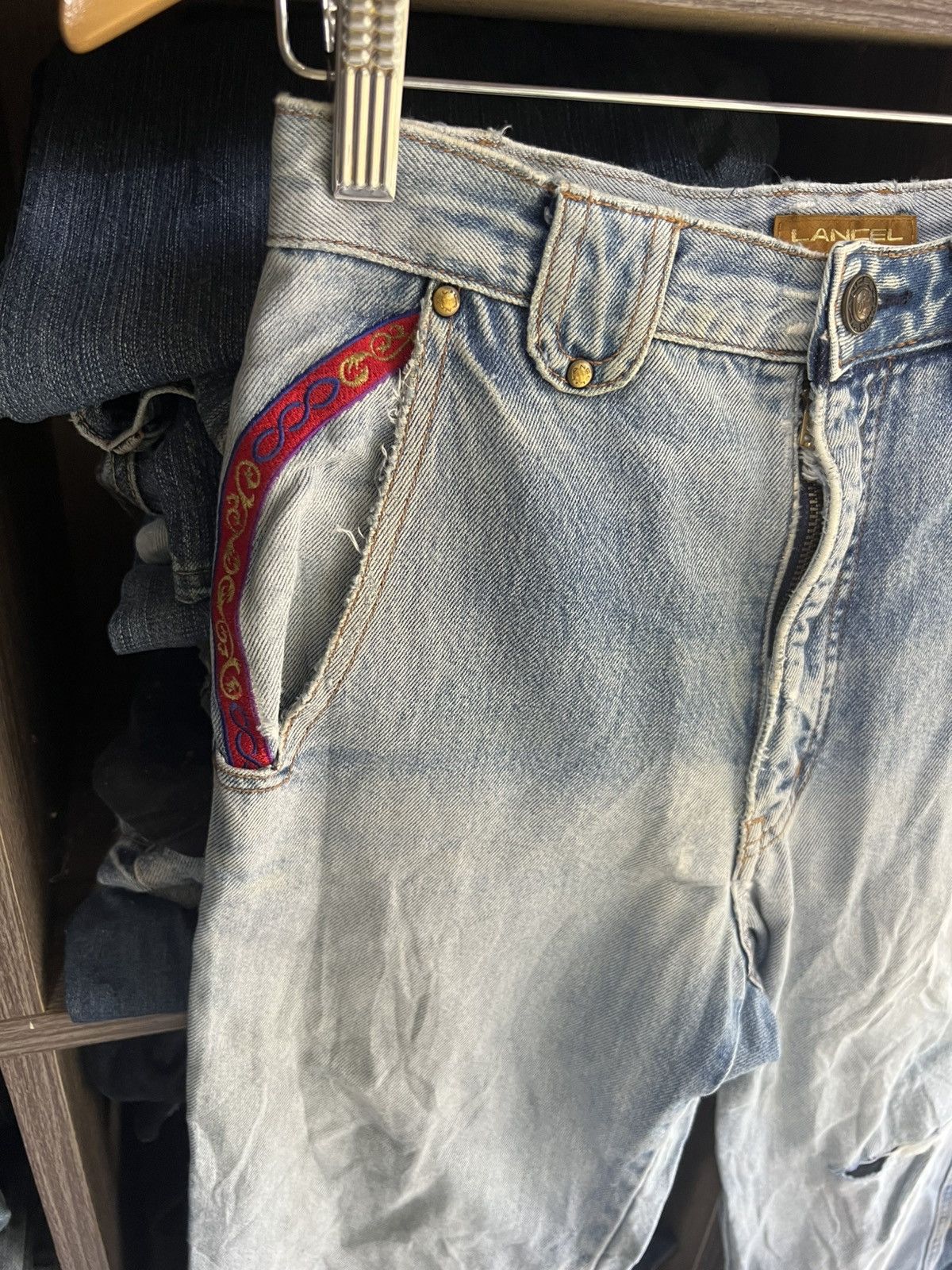 Lancel 🔥Vintage Lancel Distressed Denim Size US 28 / EU 44 - 6 Thumbnail
